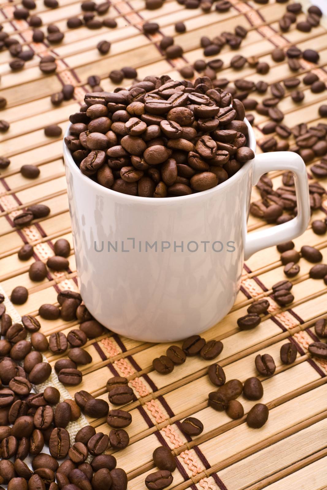 composition of coffee mug and coffee grain