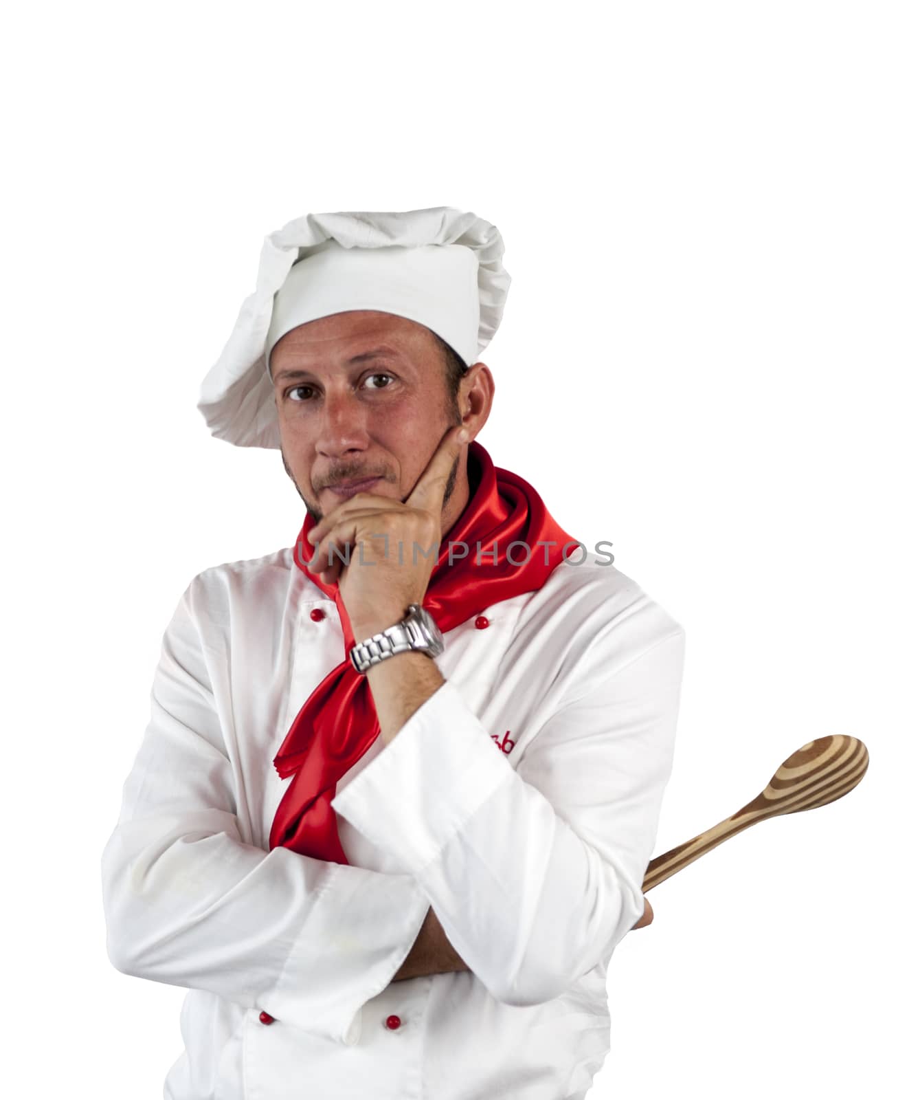 A man chef on a white background