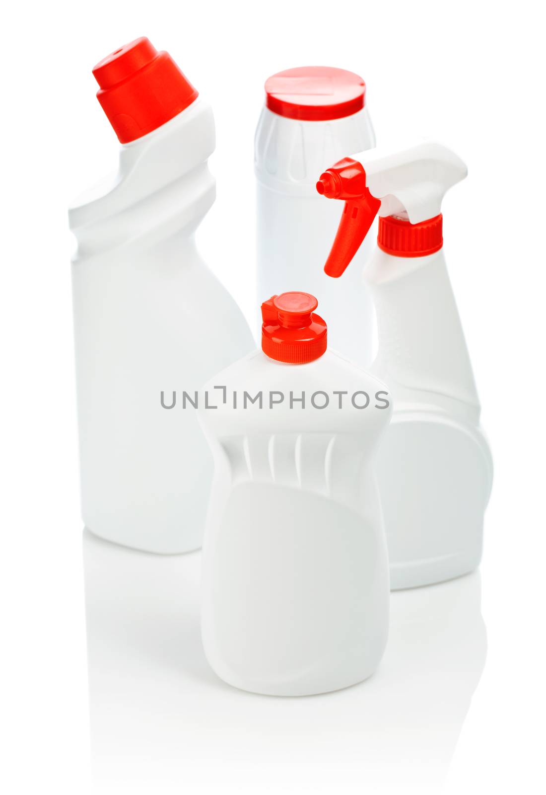 four cleaner bottles