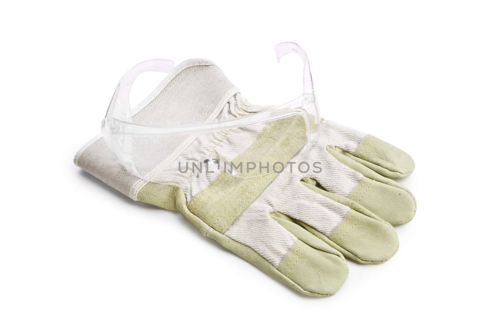 glove and glases isolated