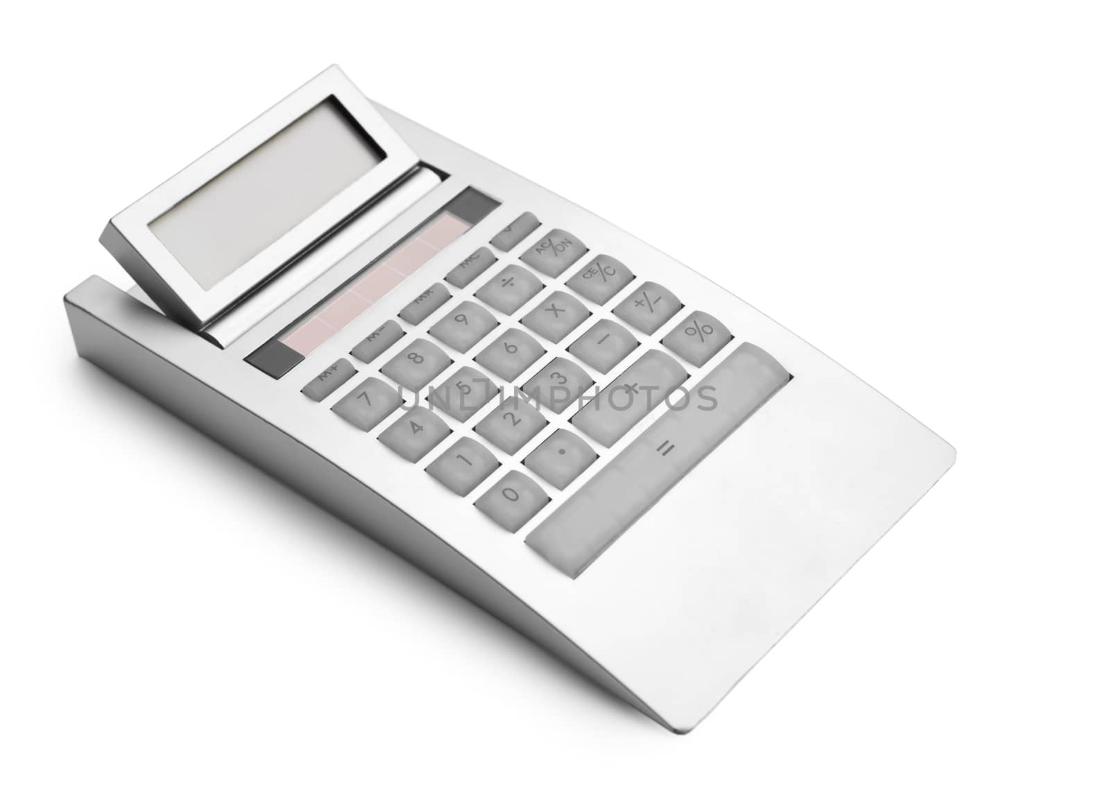 gray calculator isolated