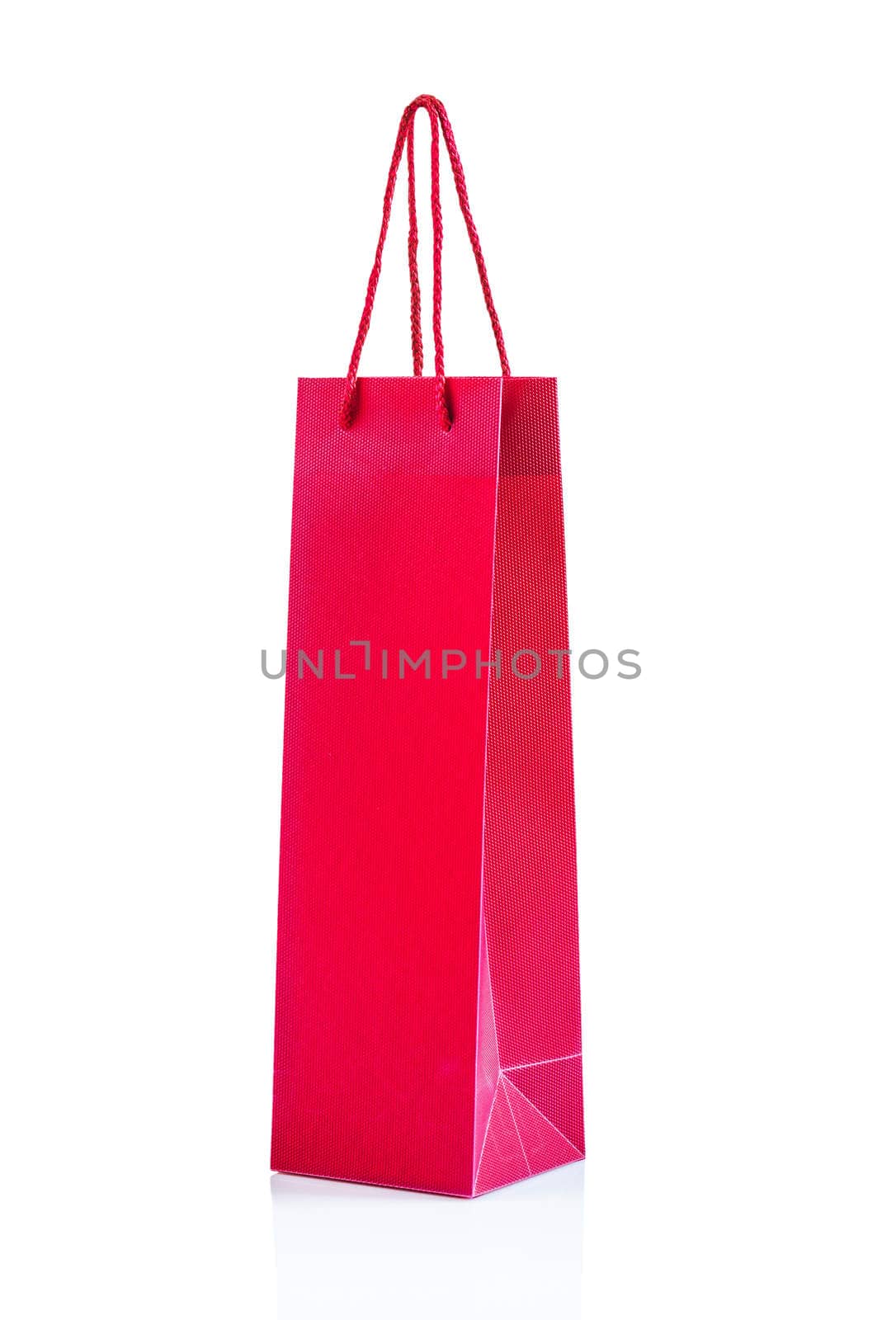 a pink paper bag