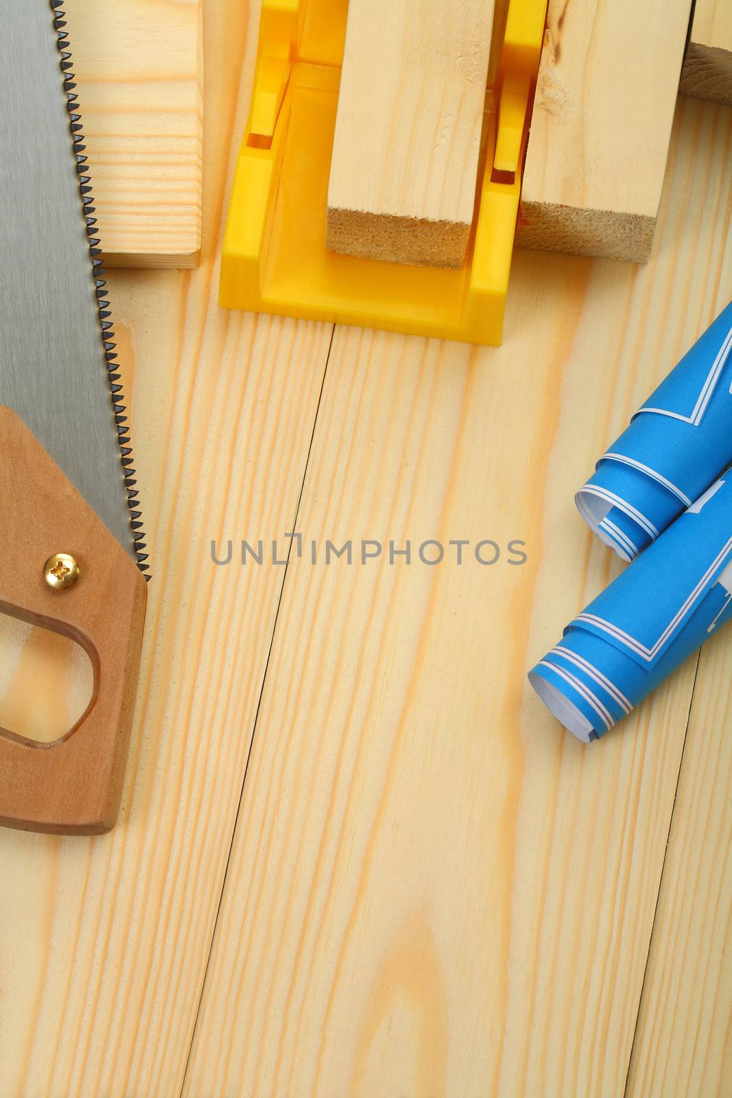 composition of construction tools with copyspace