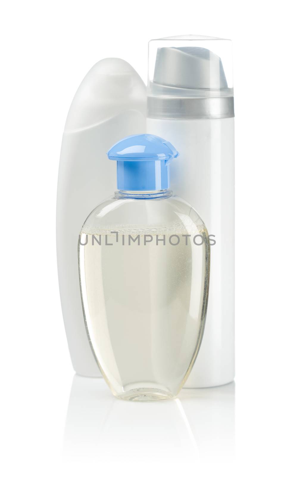 isolated bottles for care