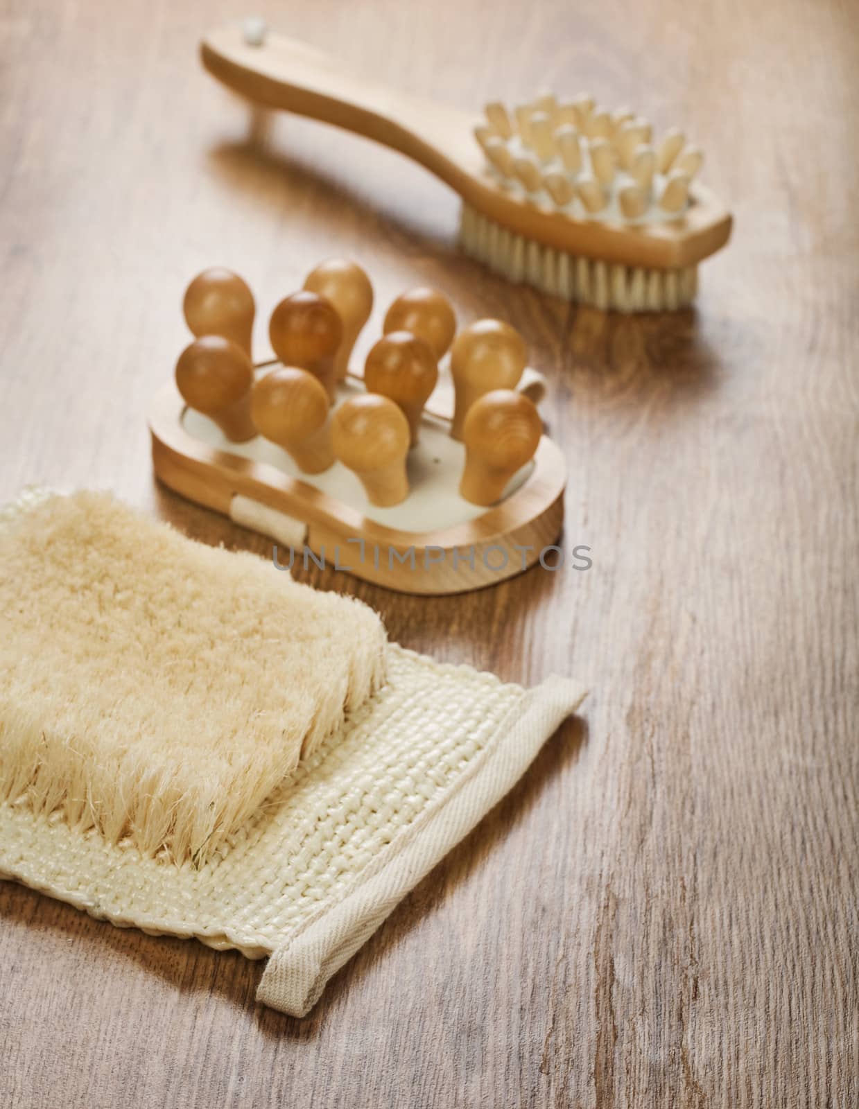 massager brush and bast