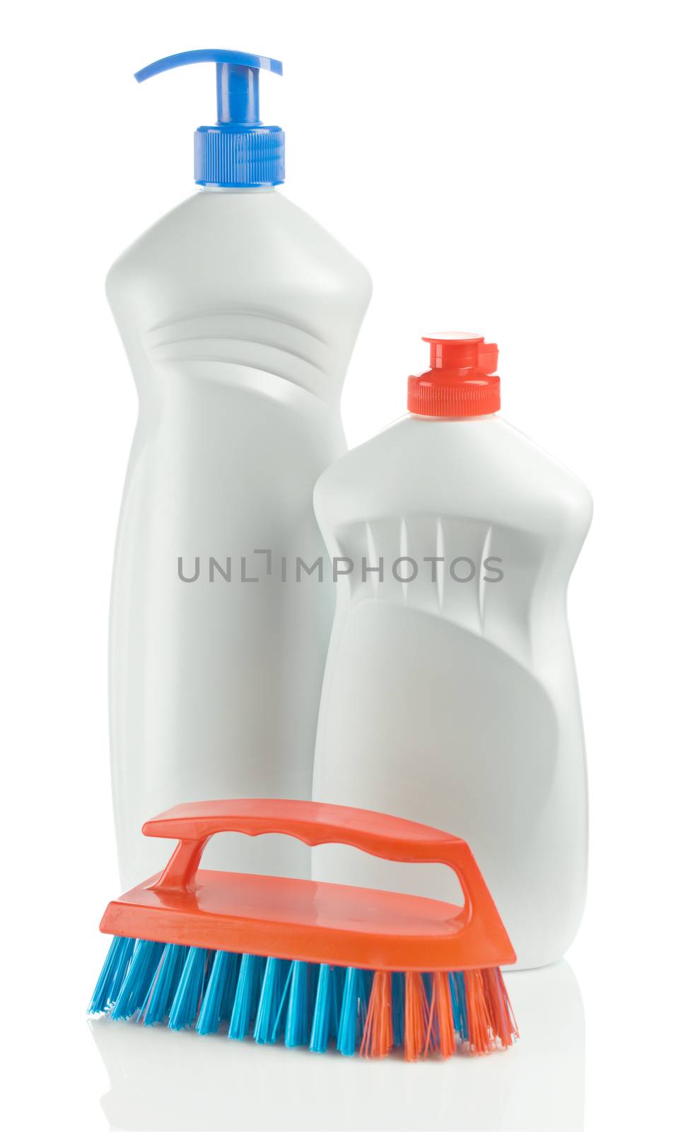brush with two bottles