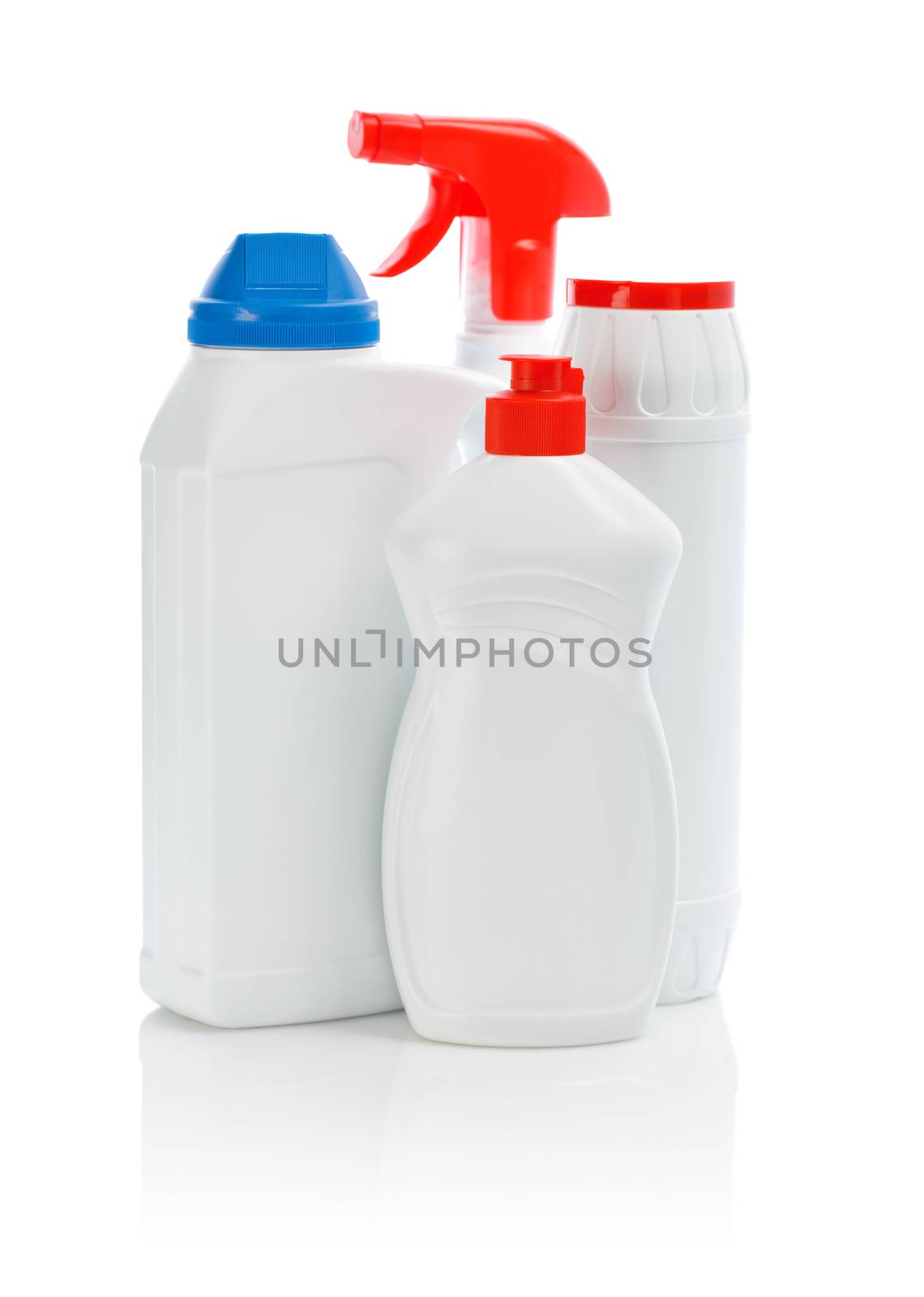four white cleaners
