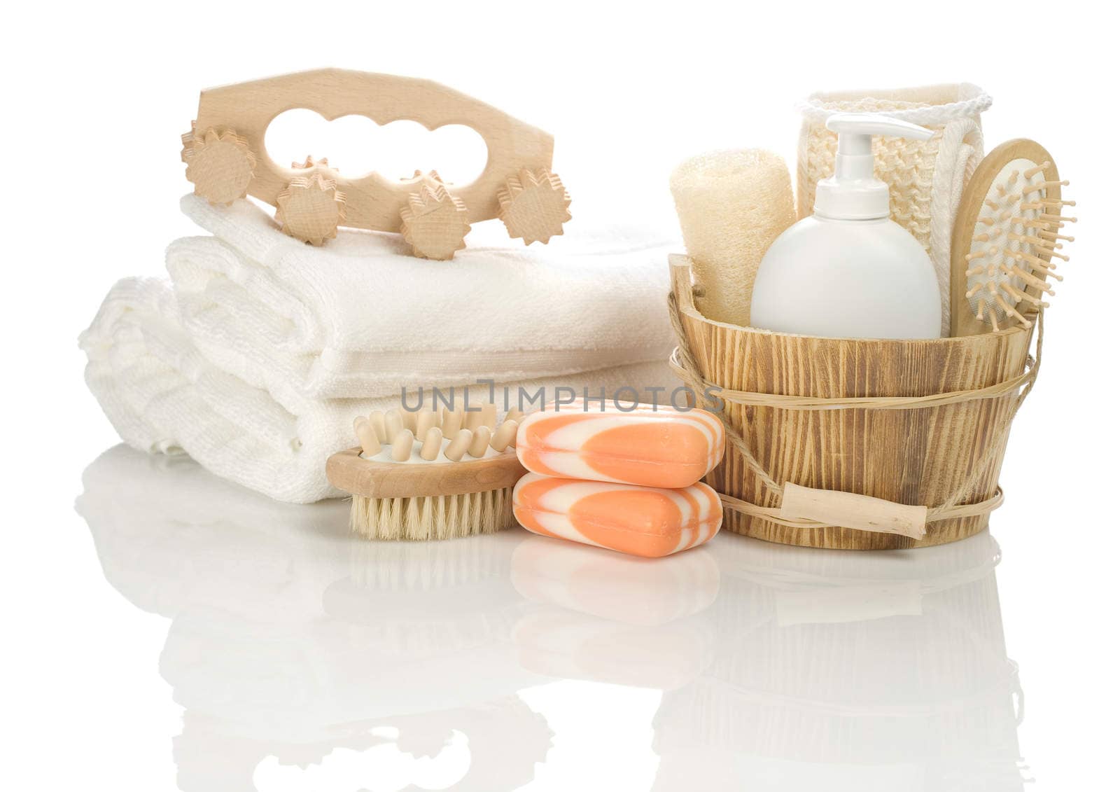 bathing accessories isolated