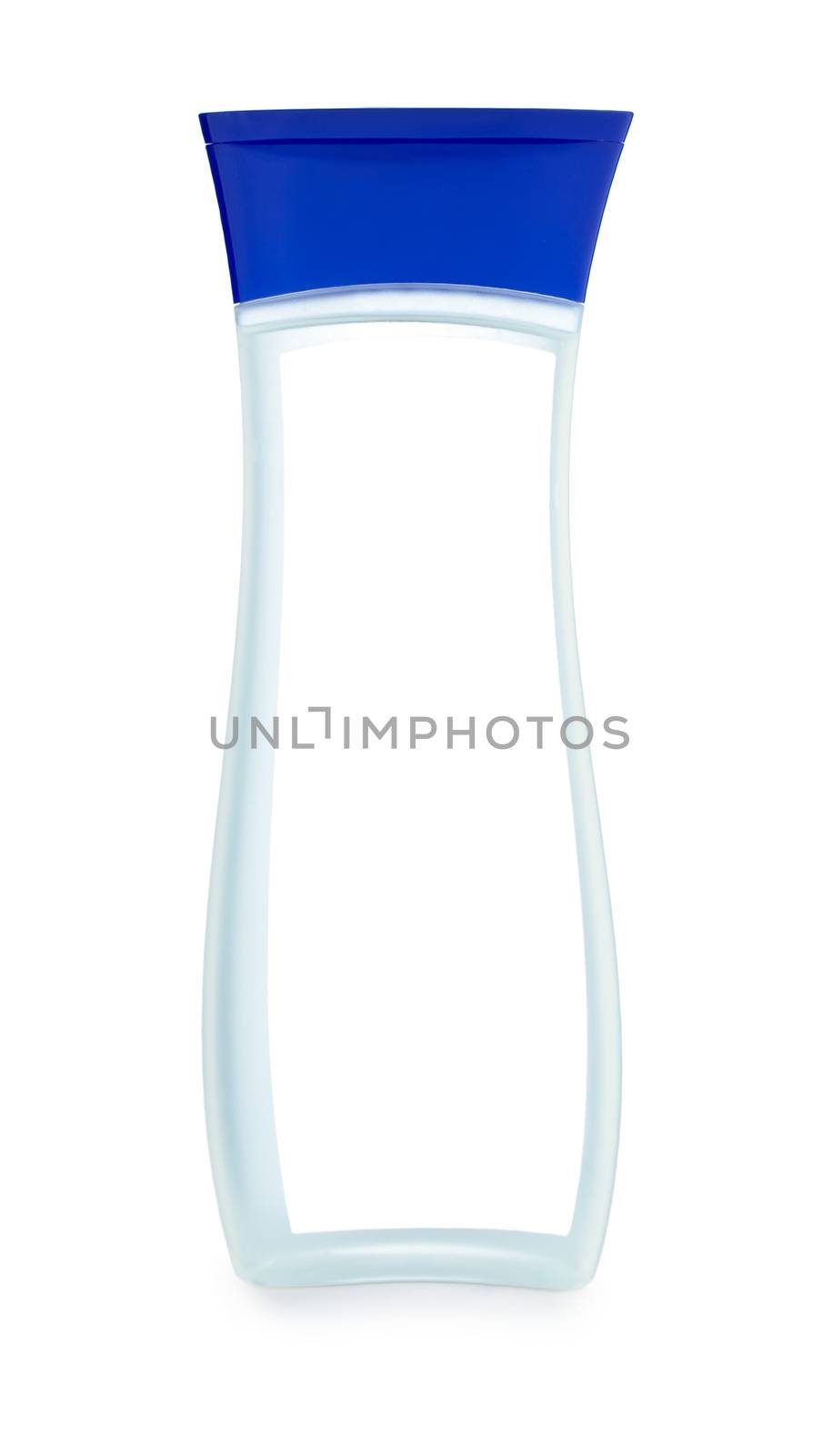transparent bottle with label