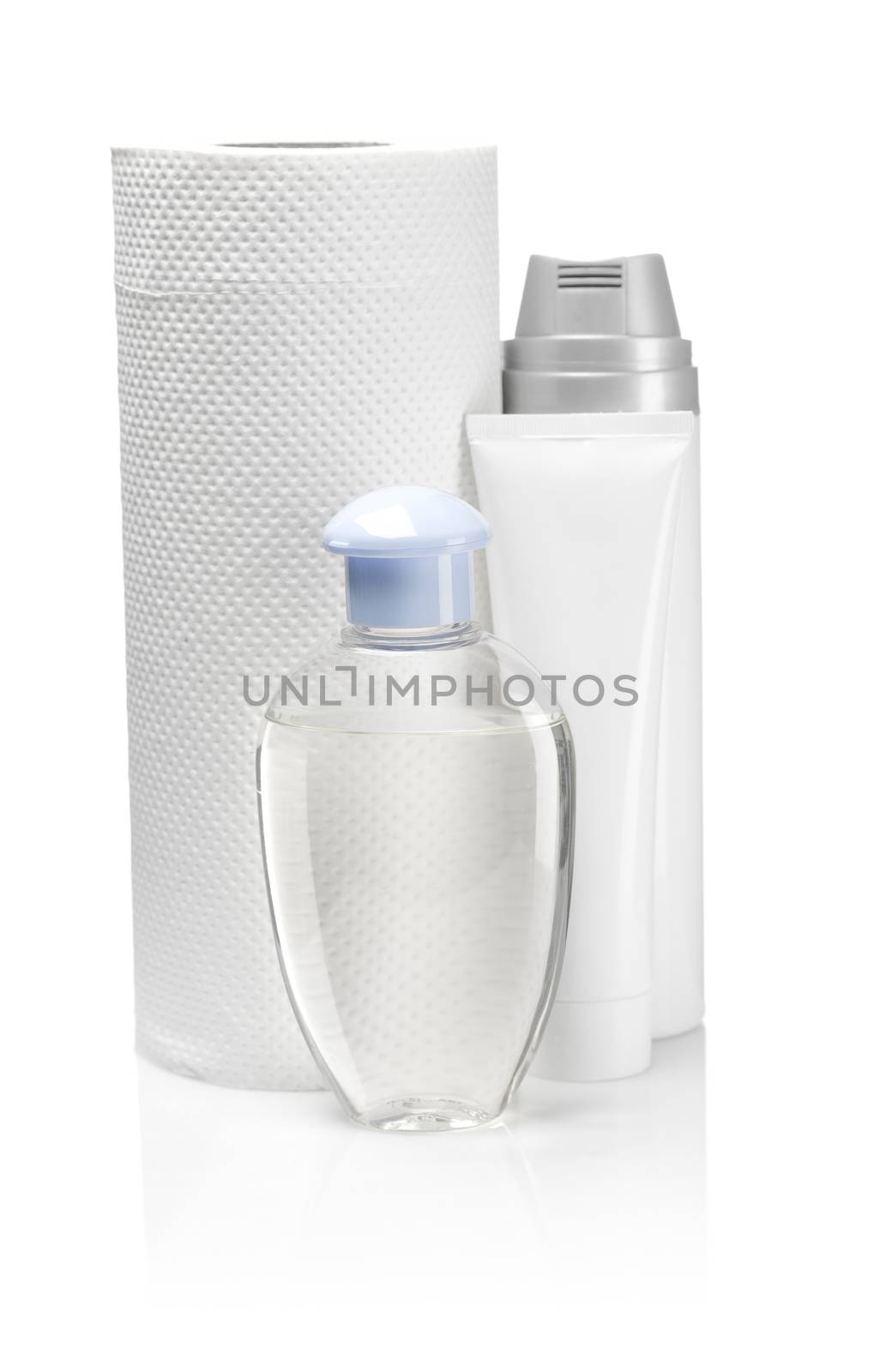 bottles with paper towel