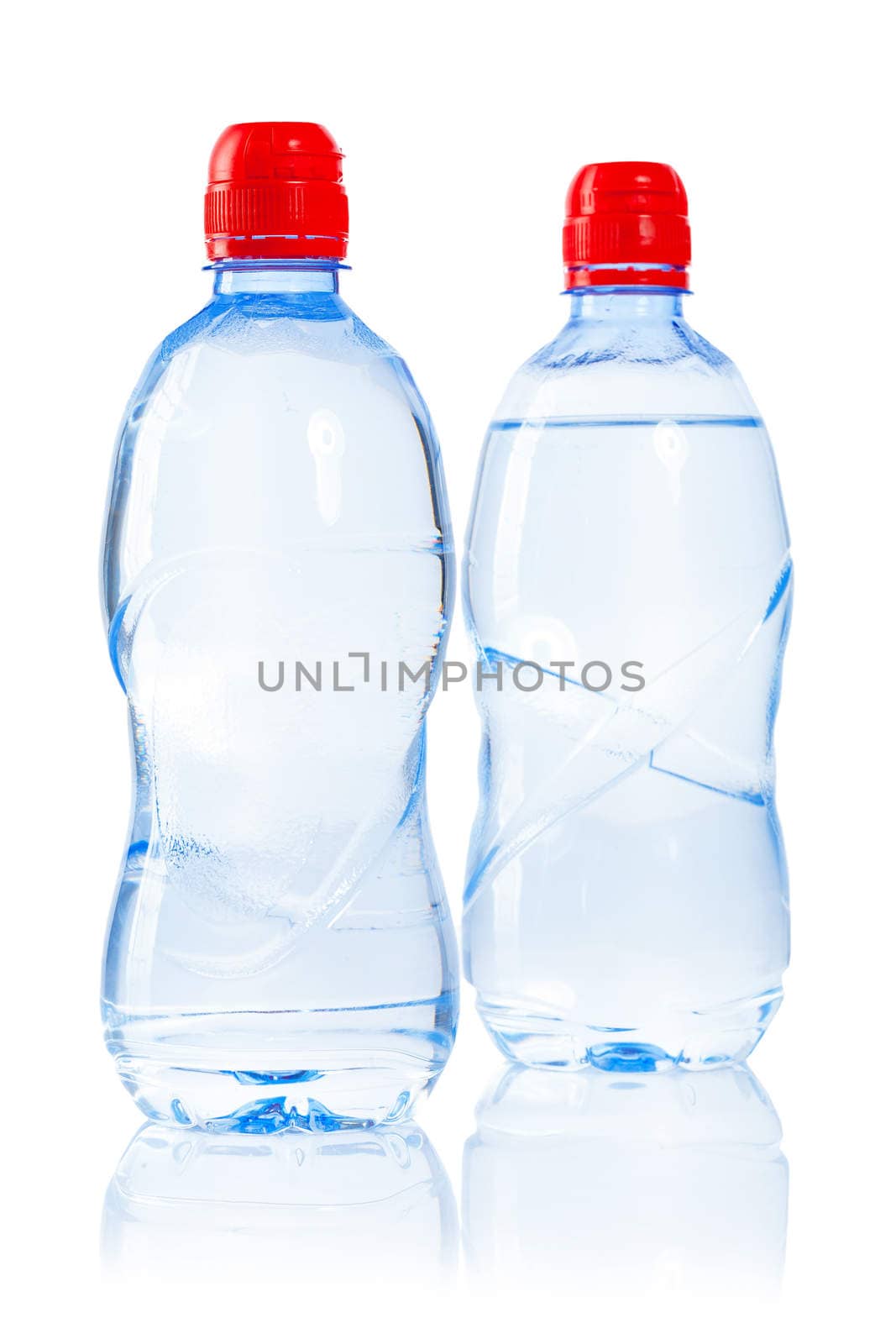 two isolated bottles of water