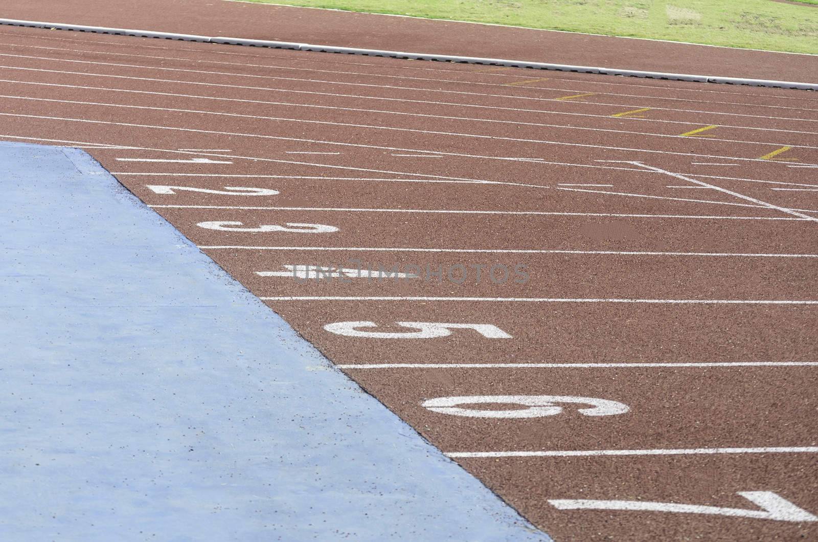 Running race track in the sport stadium