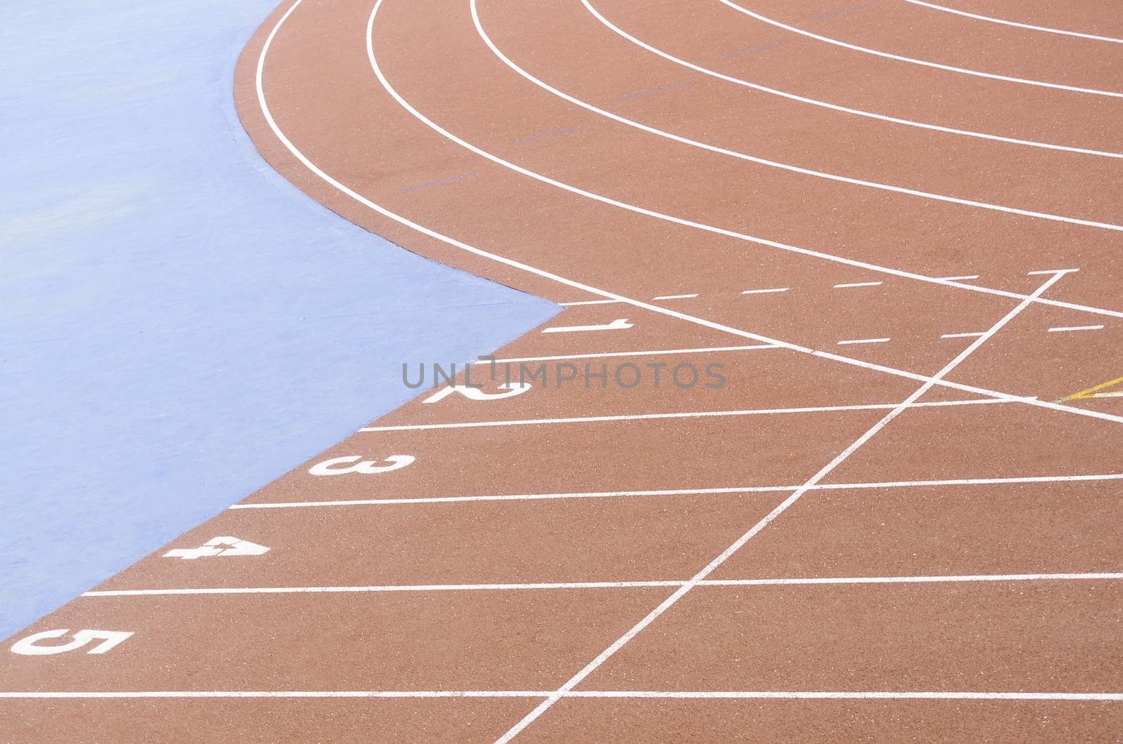 Running race track in the sport stadium