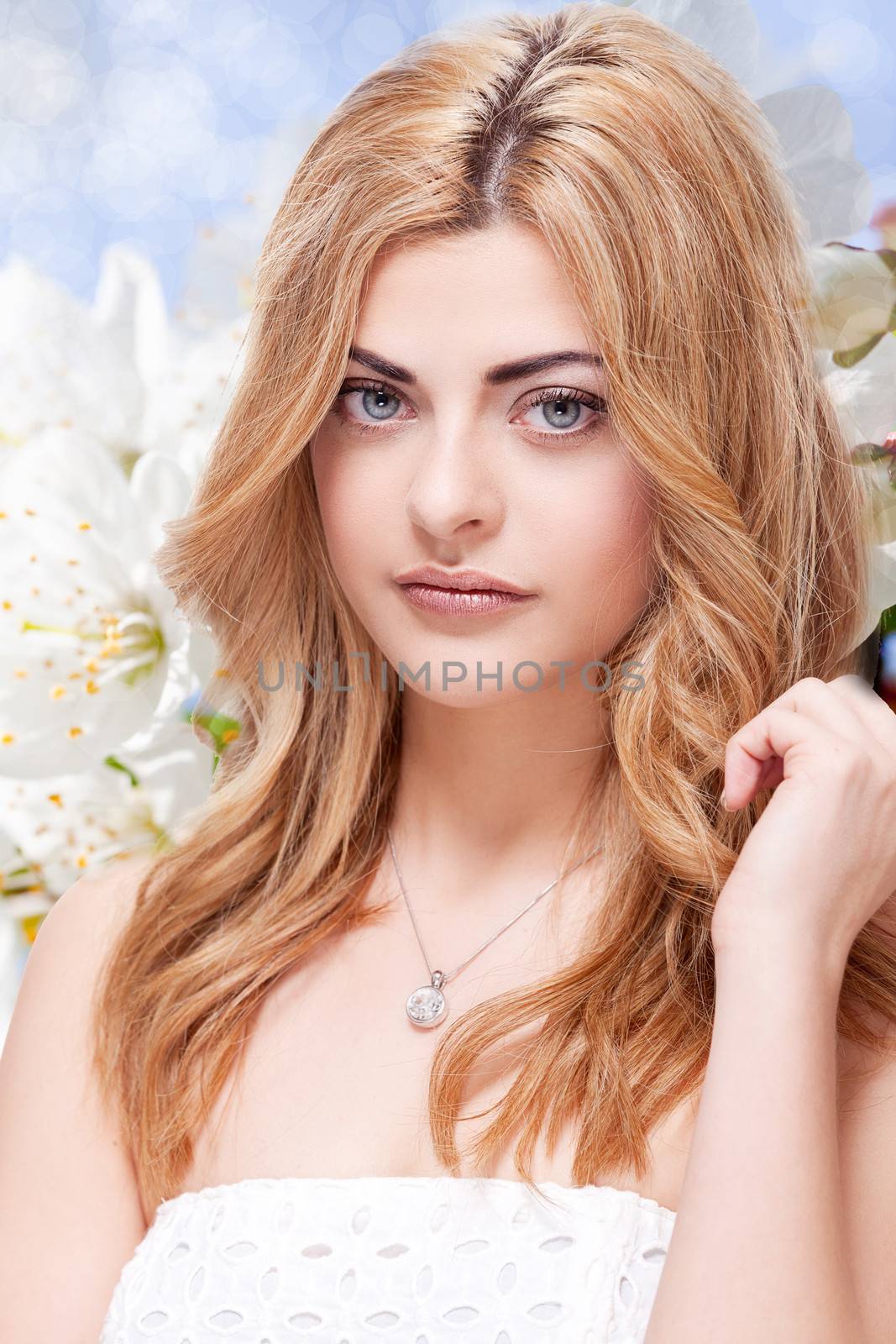 beautiful young woman portrait natural makeup closeup beauty