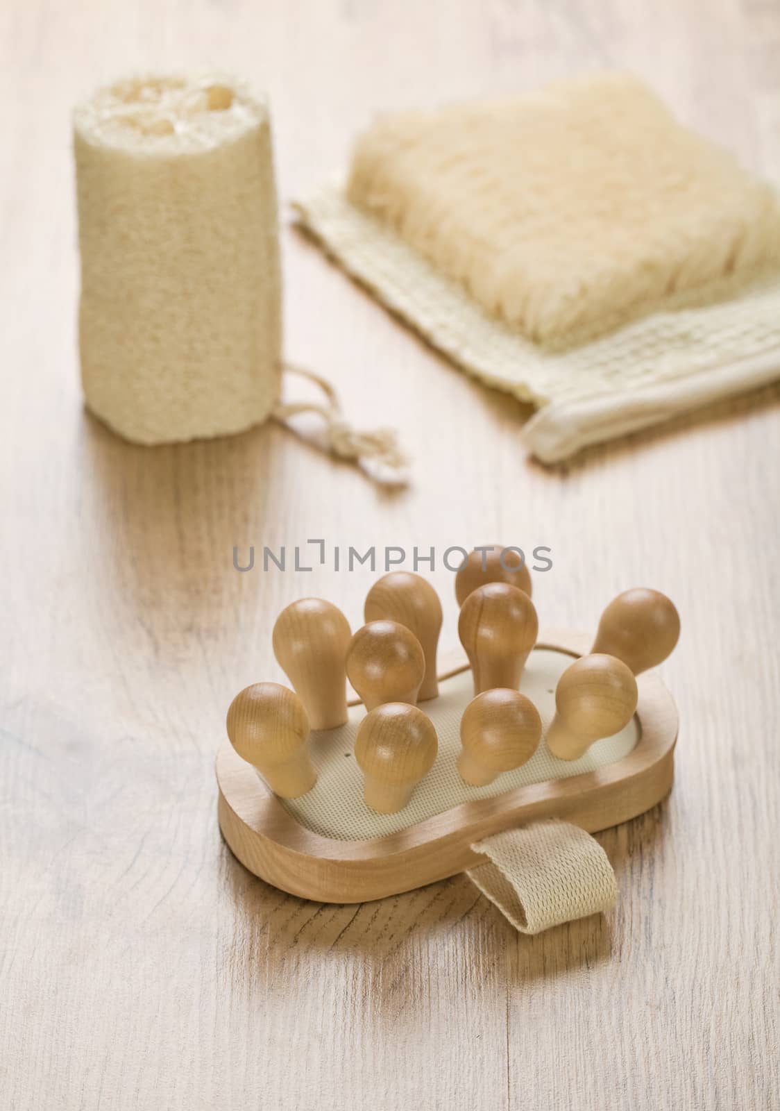 bast bath sponge and massager