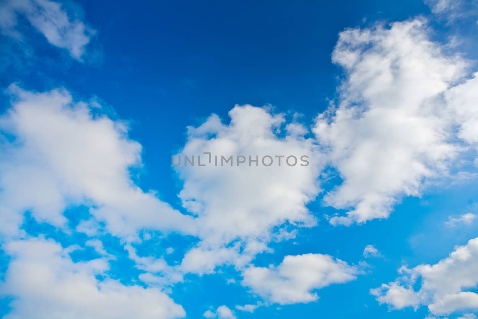 beautiful cloudy blue sky close up
