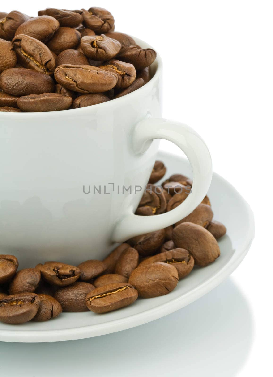 section of white coffee muf with grains