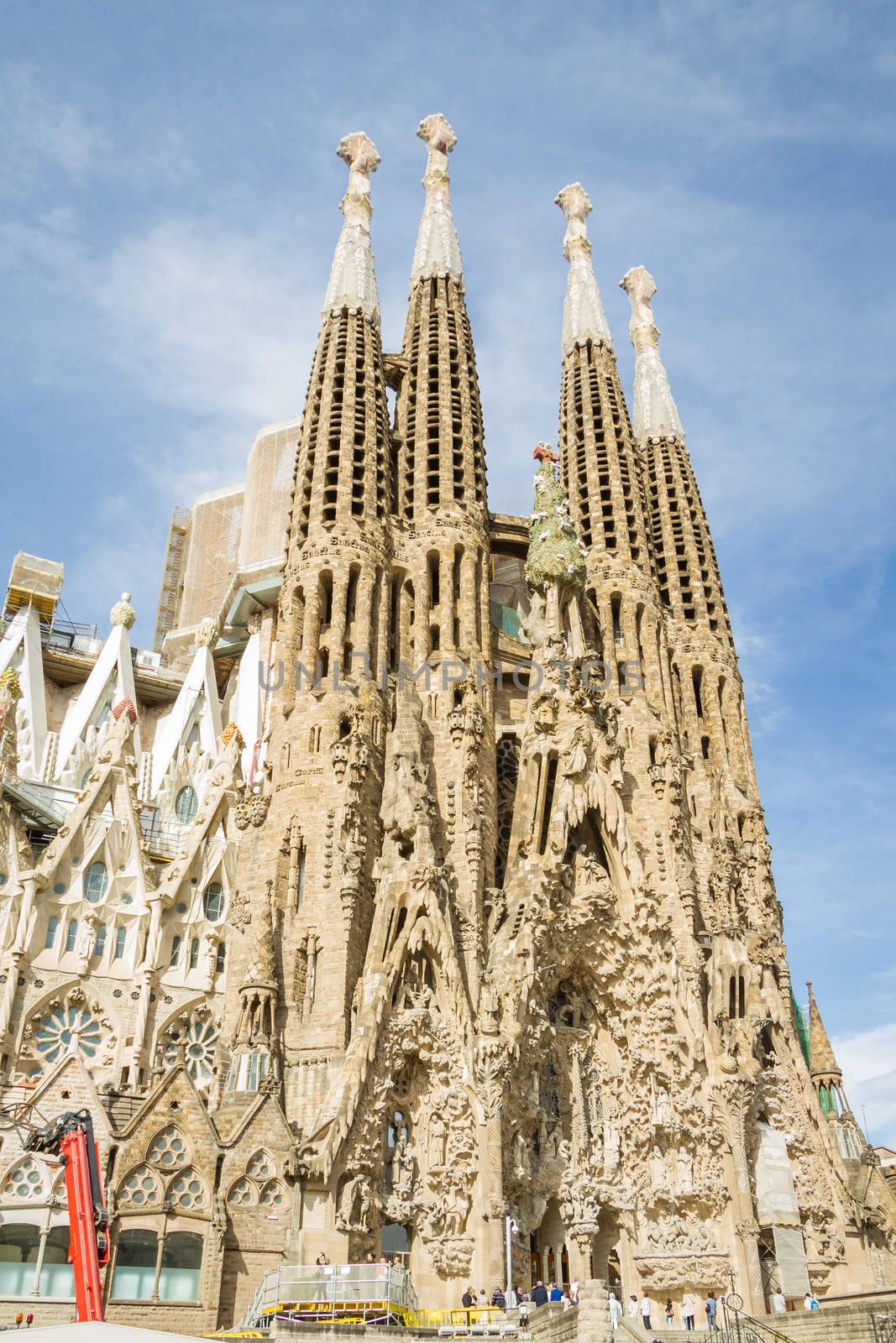 The Sagrada Familia cathedral in Barcelona, Spain by doble.d
