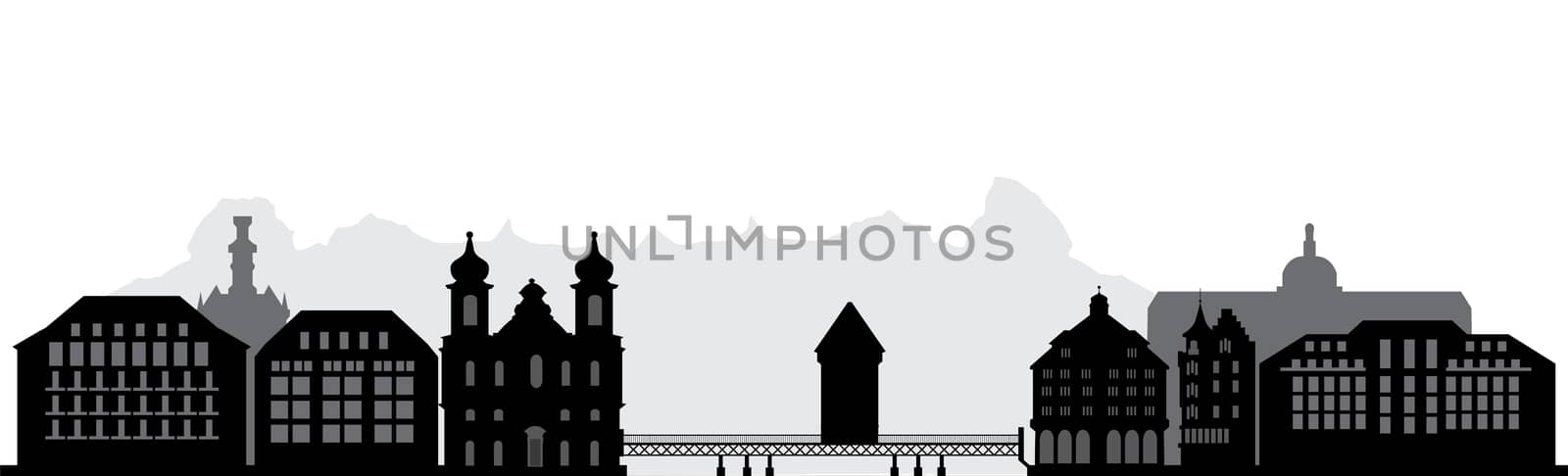 luzern skyline by compuinfoto