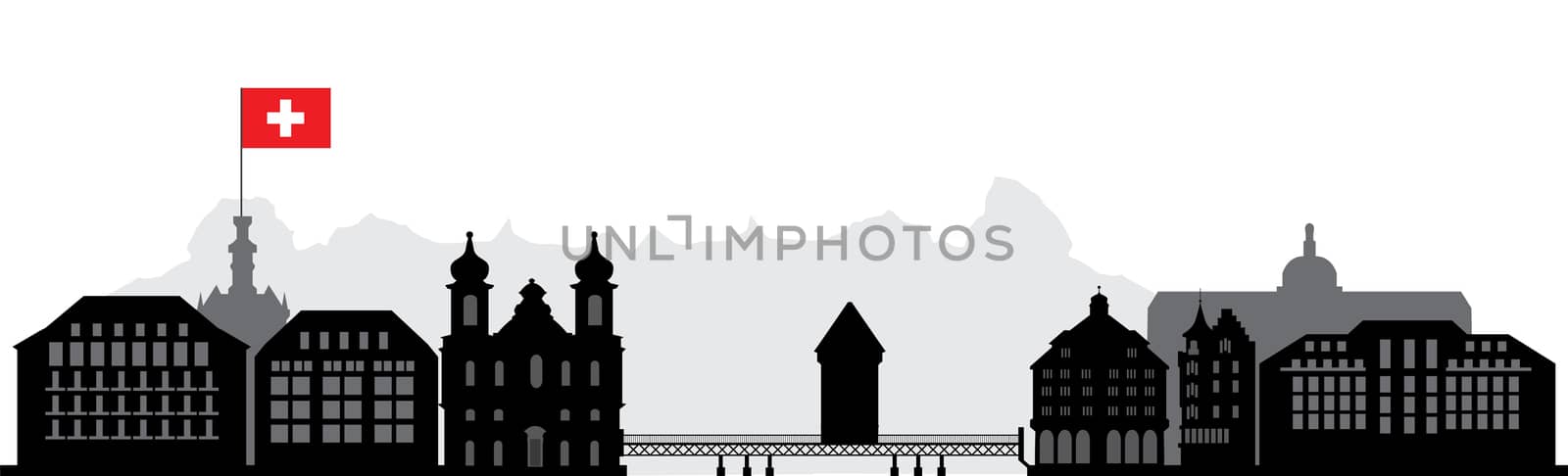 luzern skyline by compuinfoto