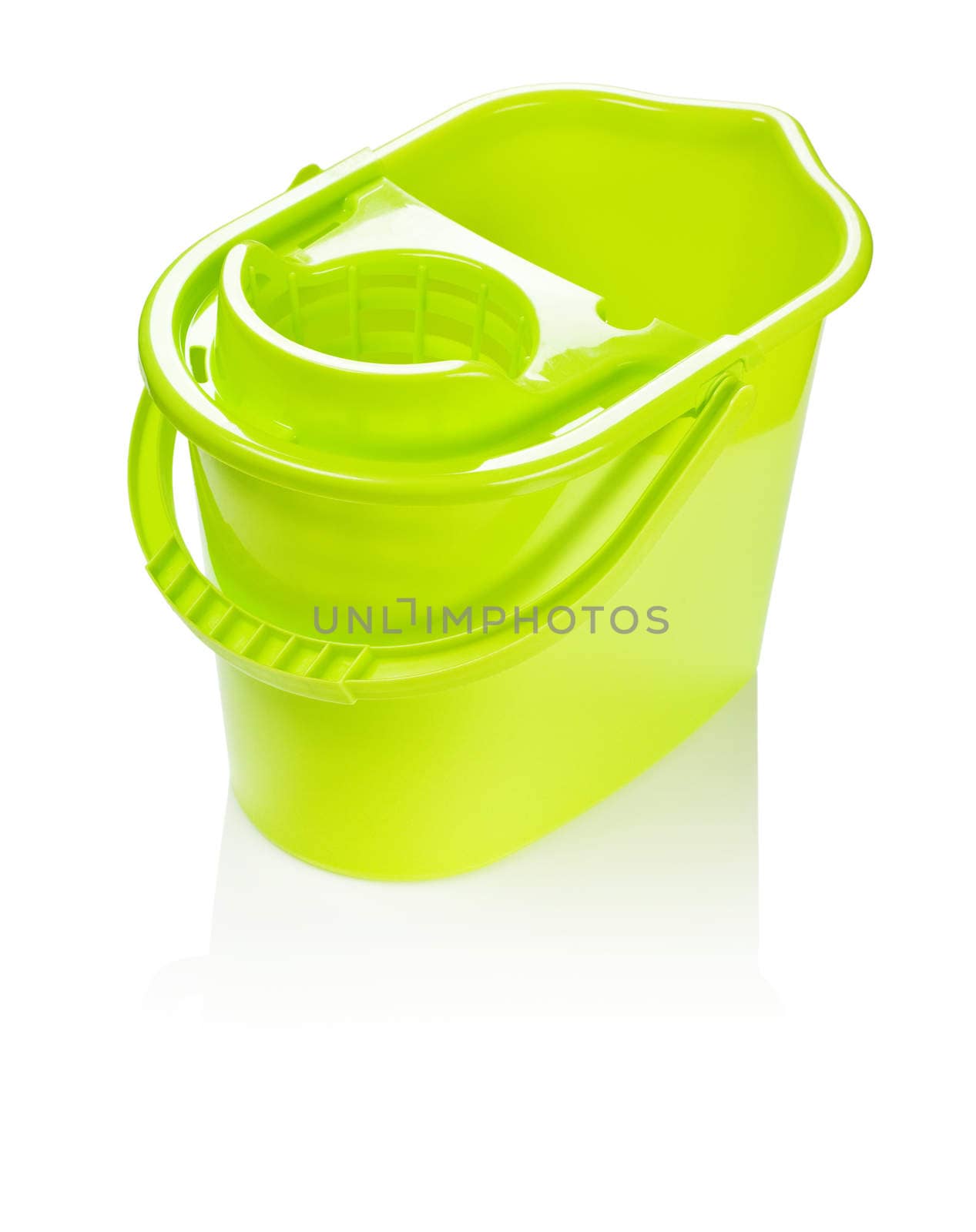 yellow bucket isolated
