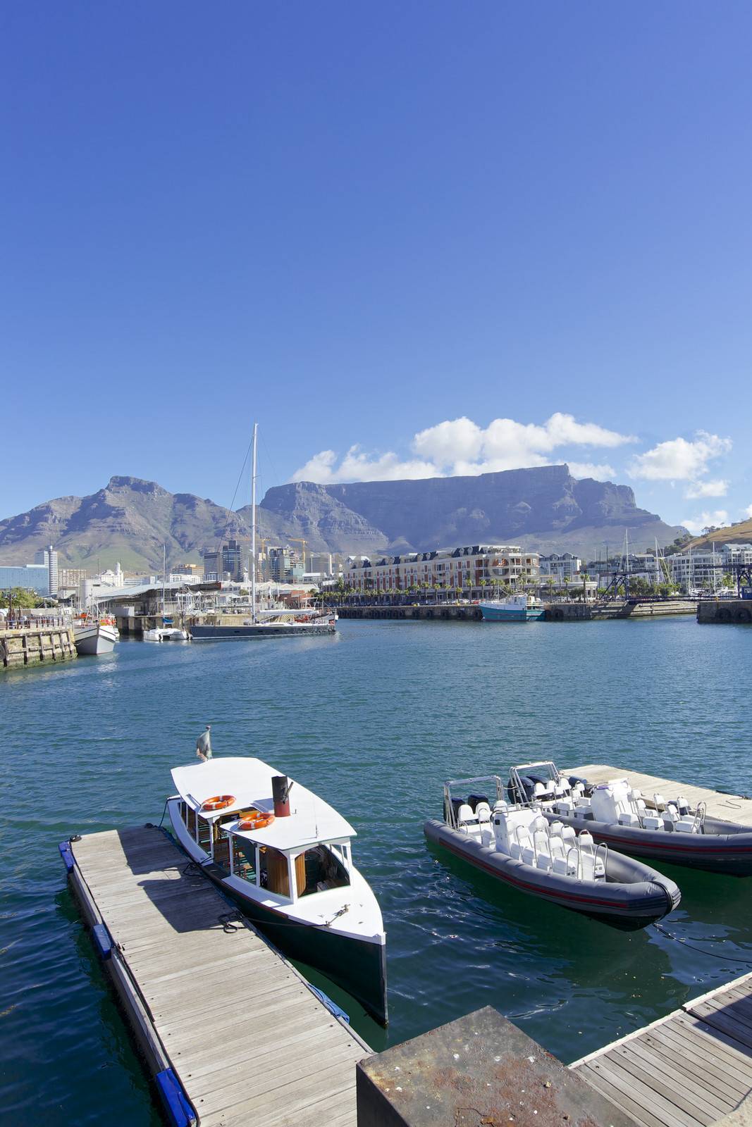 View of Table mountain from the waterfront in Cape Town, South Africa