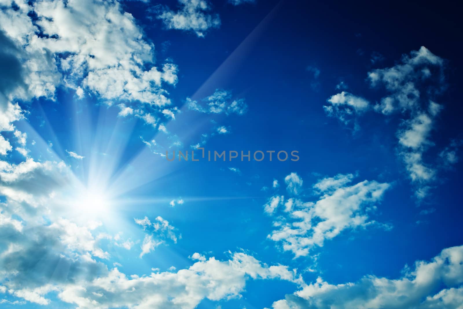 frame of clouds on the sky with sun