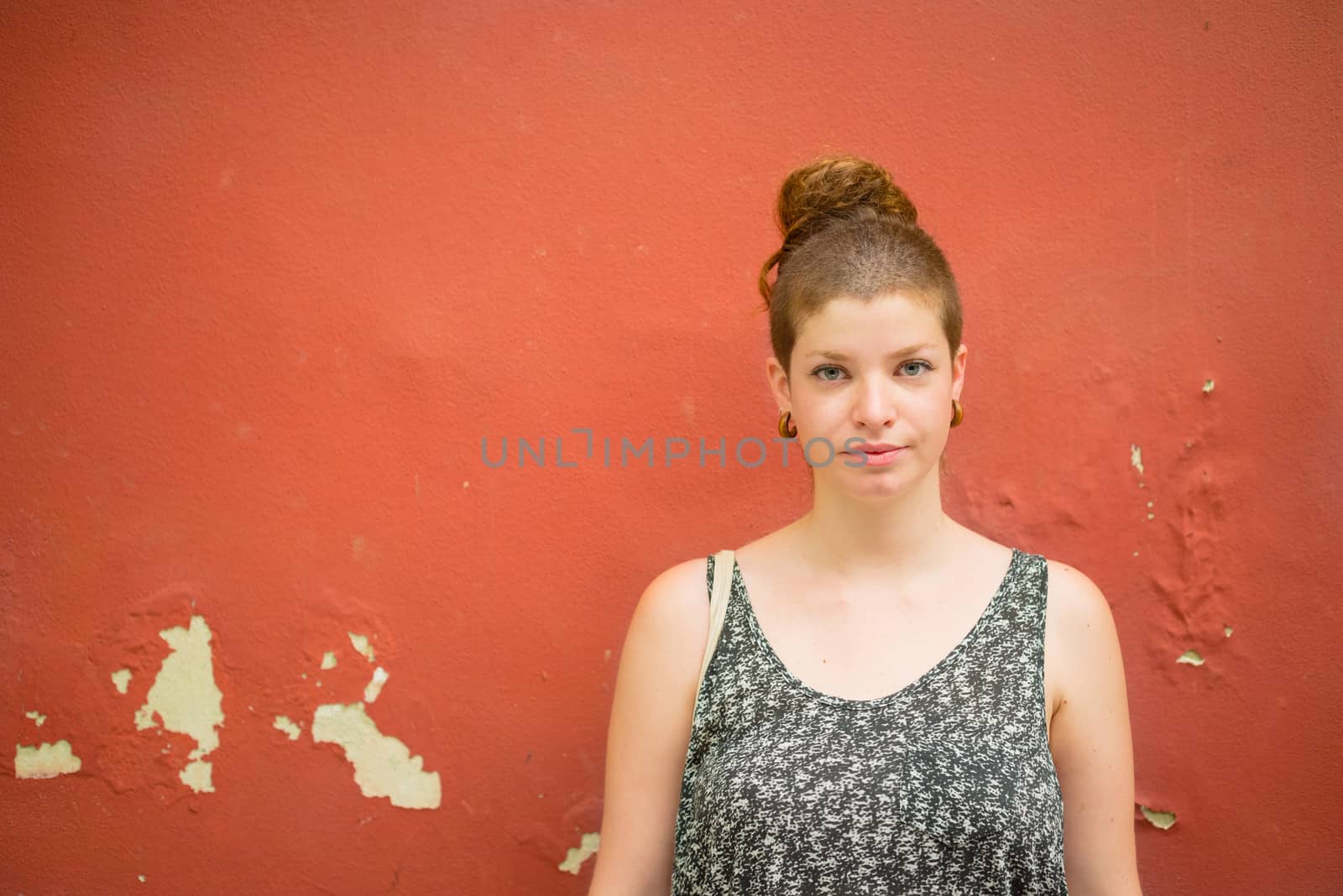 beautiful stylish modern young woman in the city