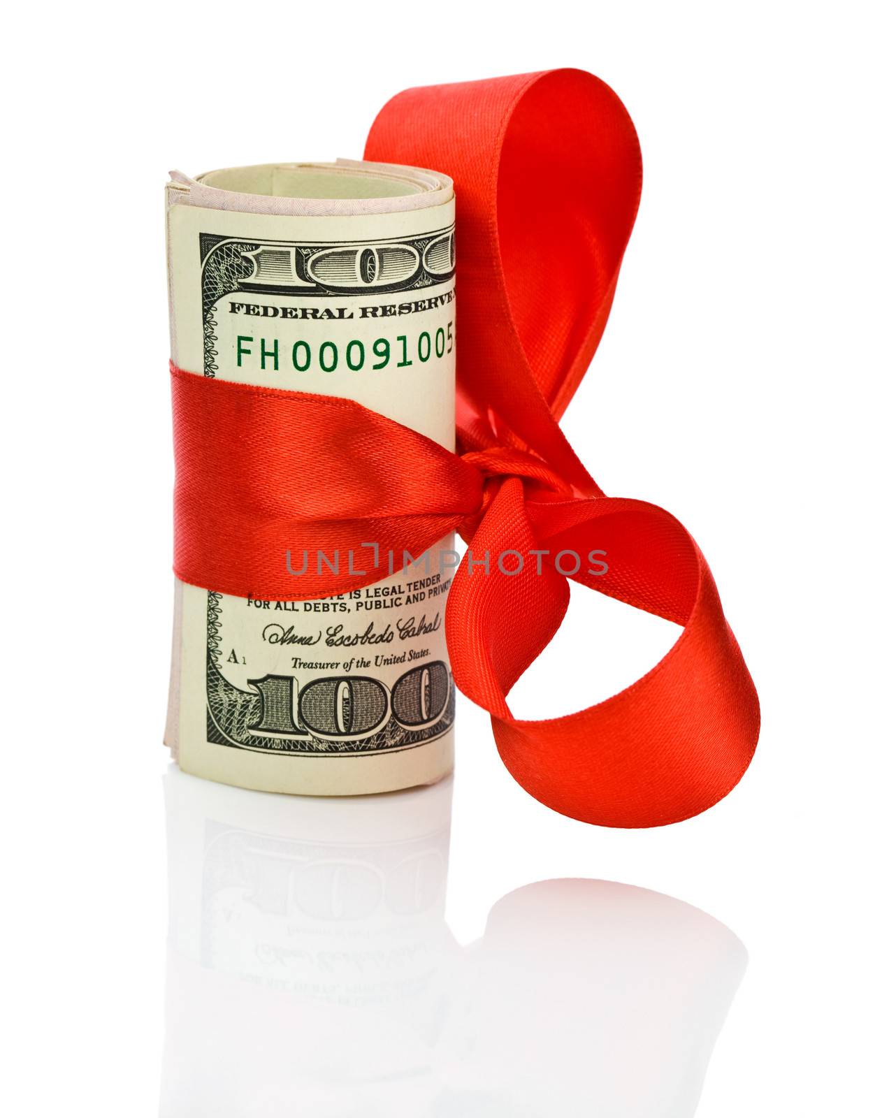 dollars and red satin