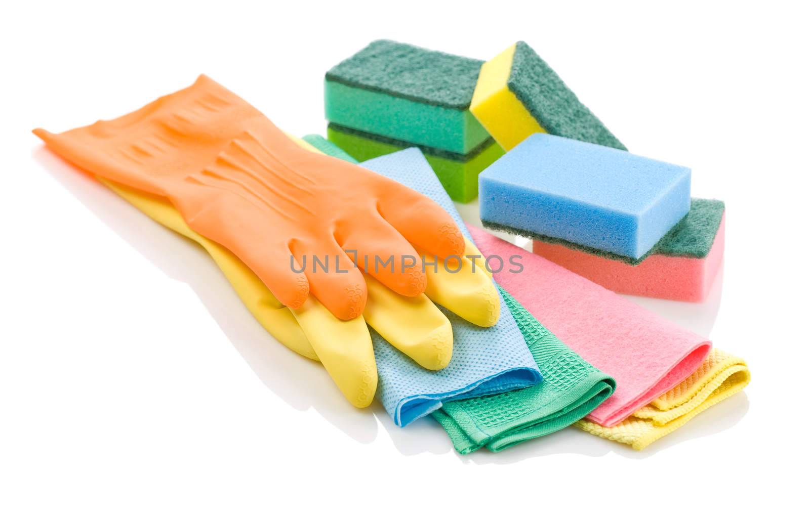 gloves rags and sponges