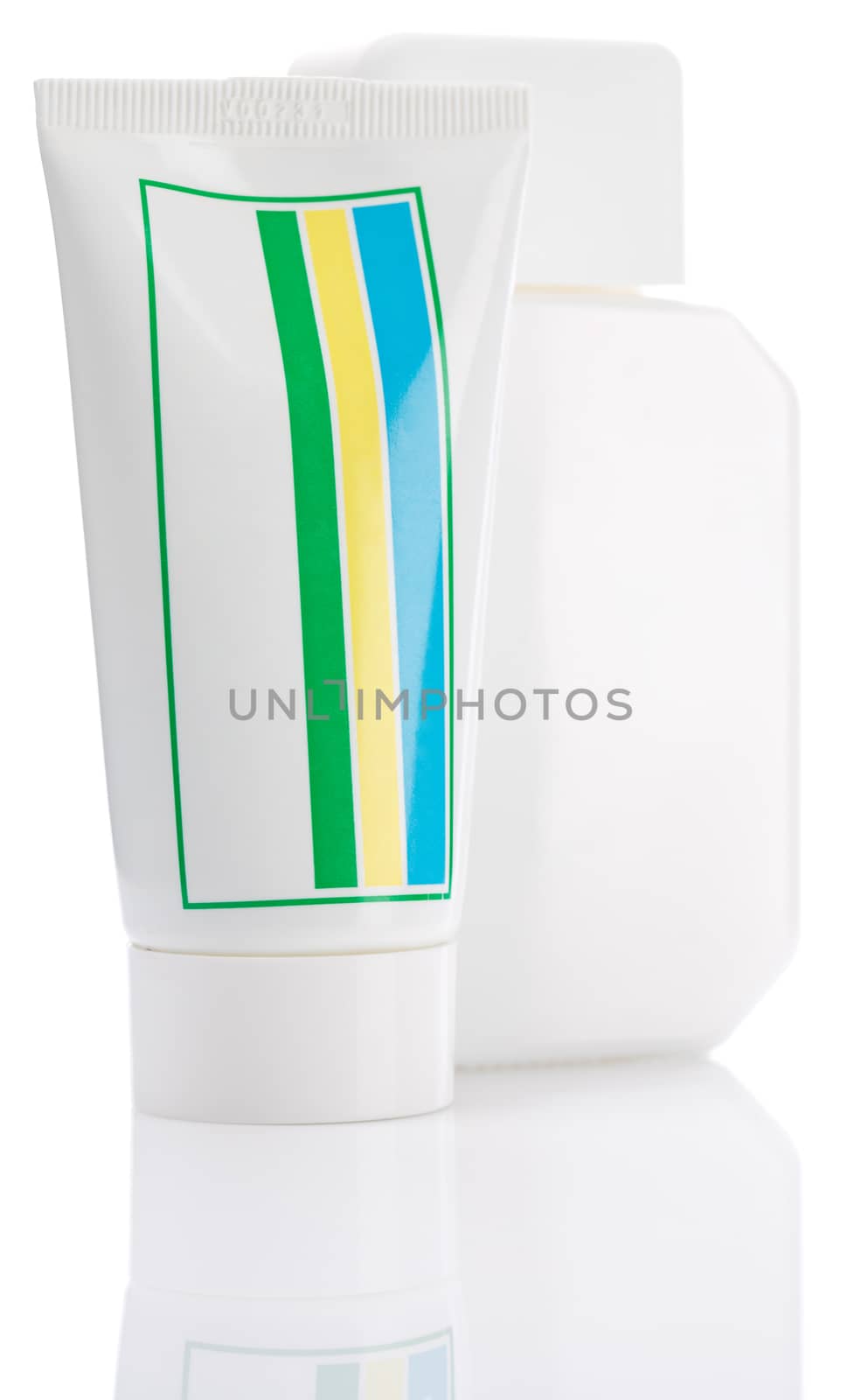 bottle and tube isolated