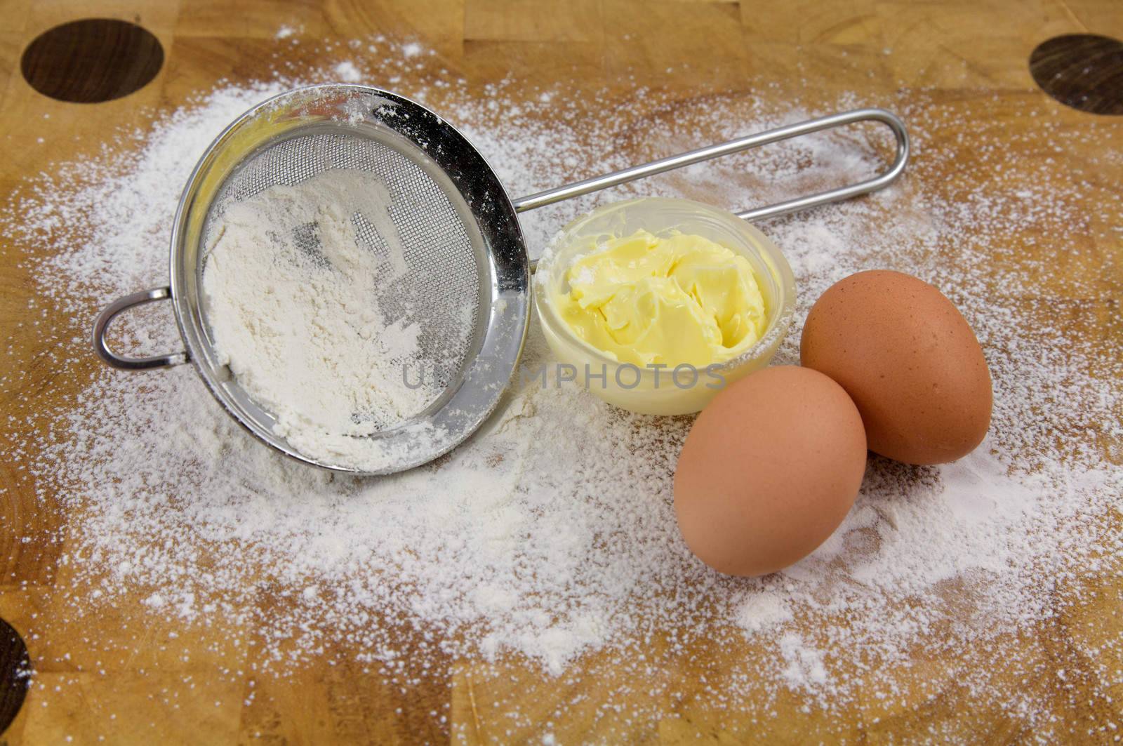 Things Used for Baking in the Kitchen Home Related Eggs Butter and Flour