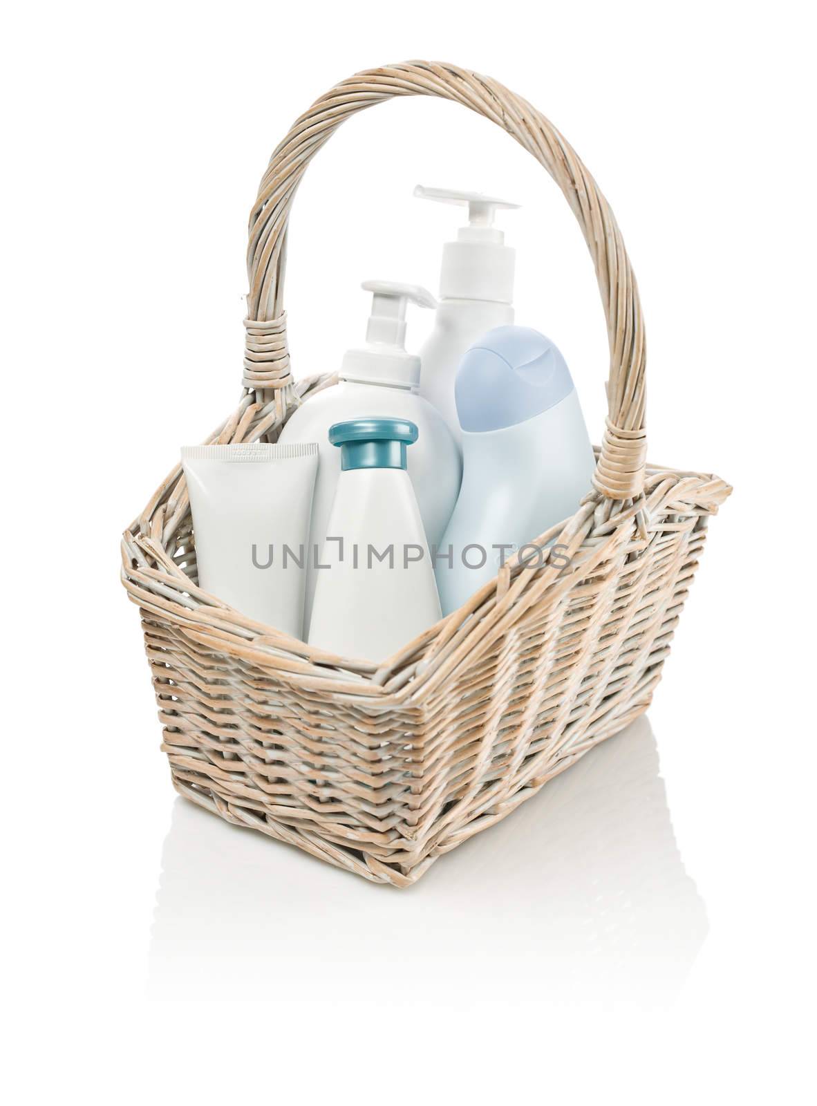 toiletries in basket