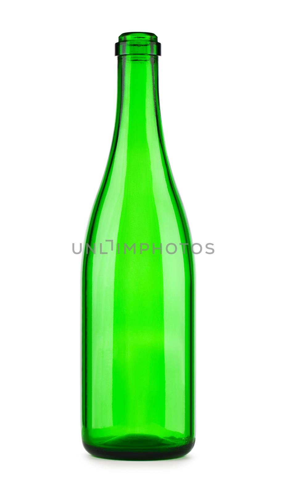 Empty bottle of champagne isolated