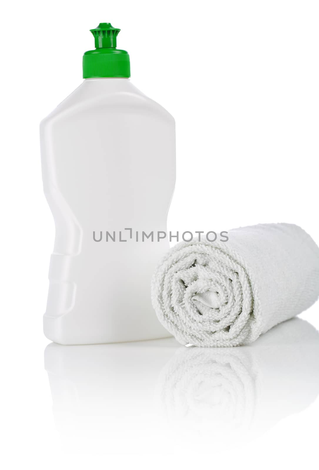 single kitchen bottle and towel