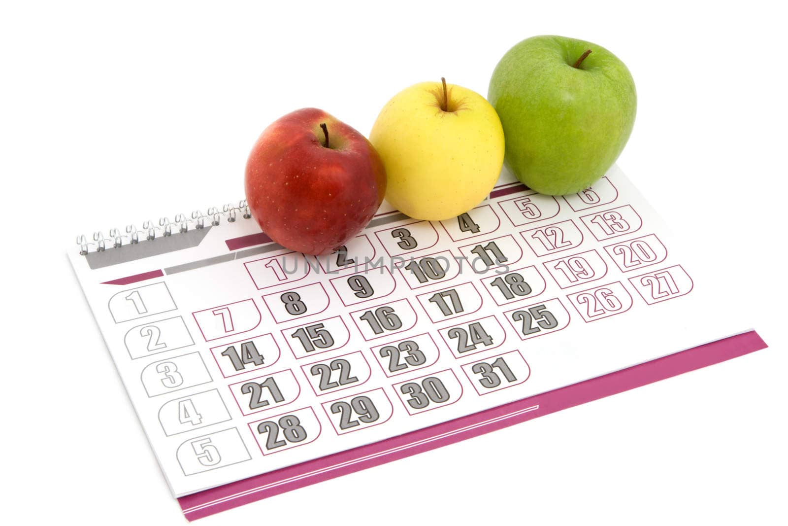 apple calendar with three color