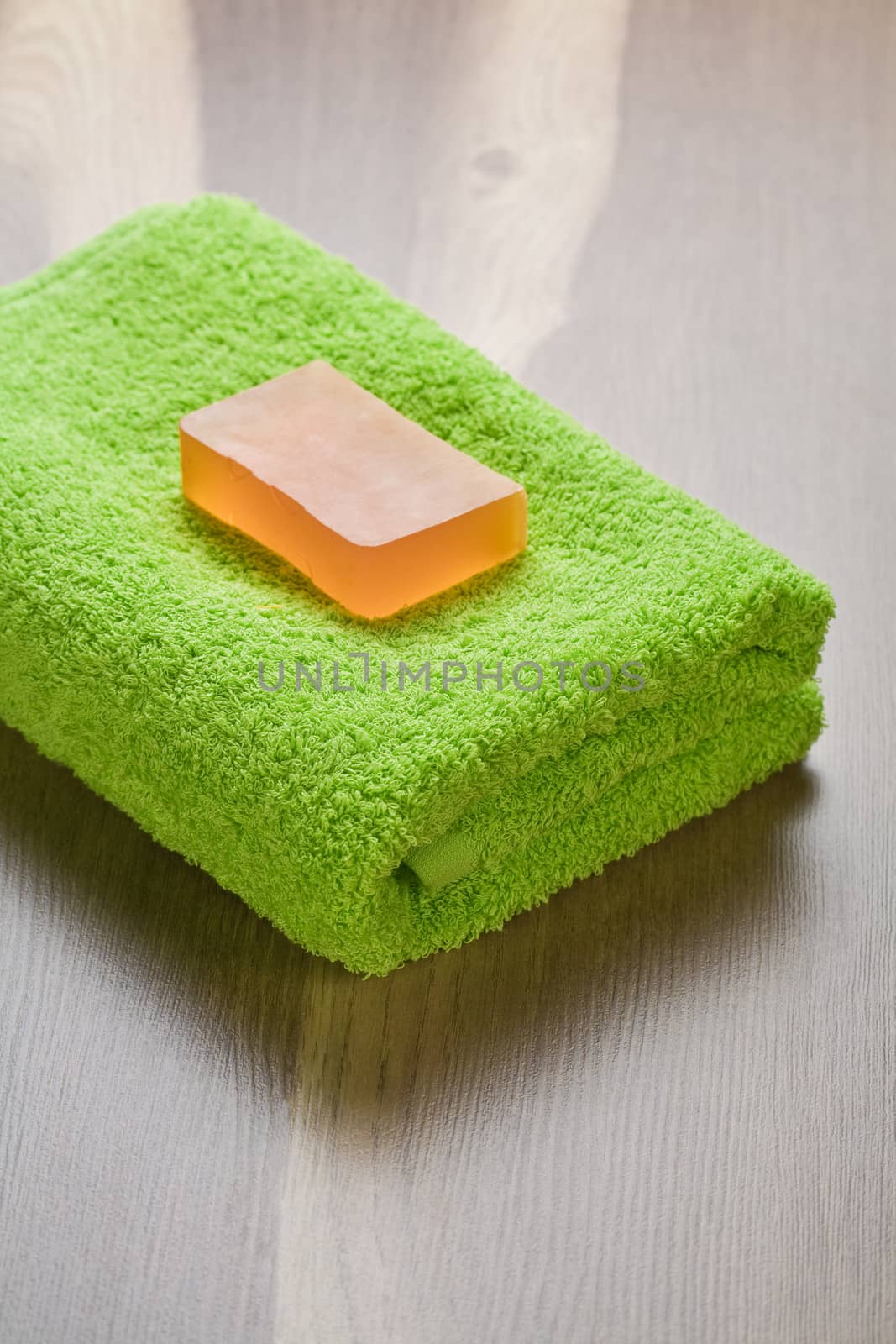 soap on towel