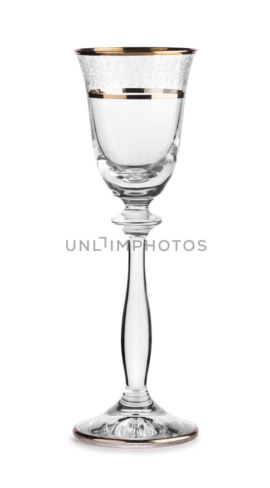 empty wine glass isolated