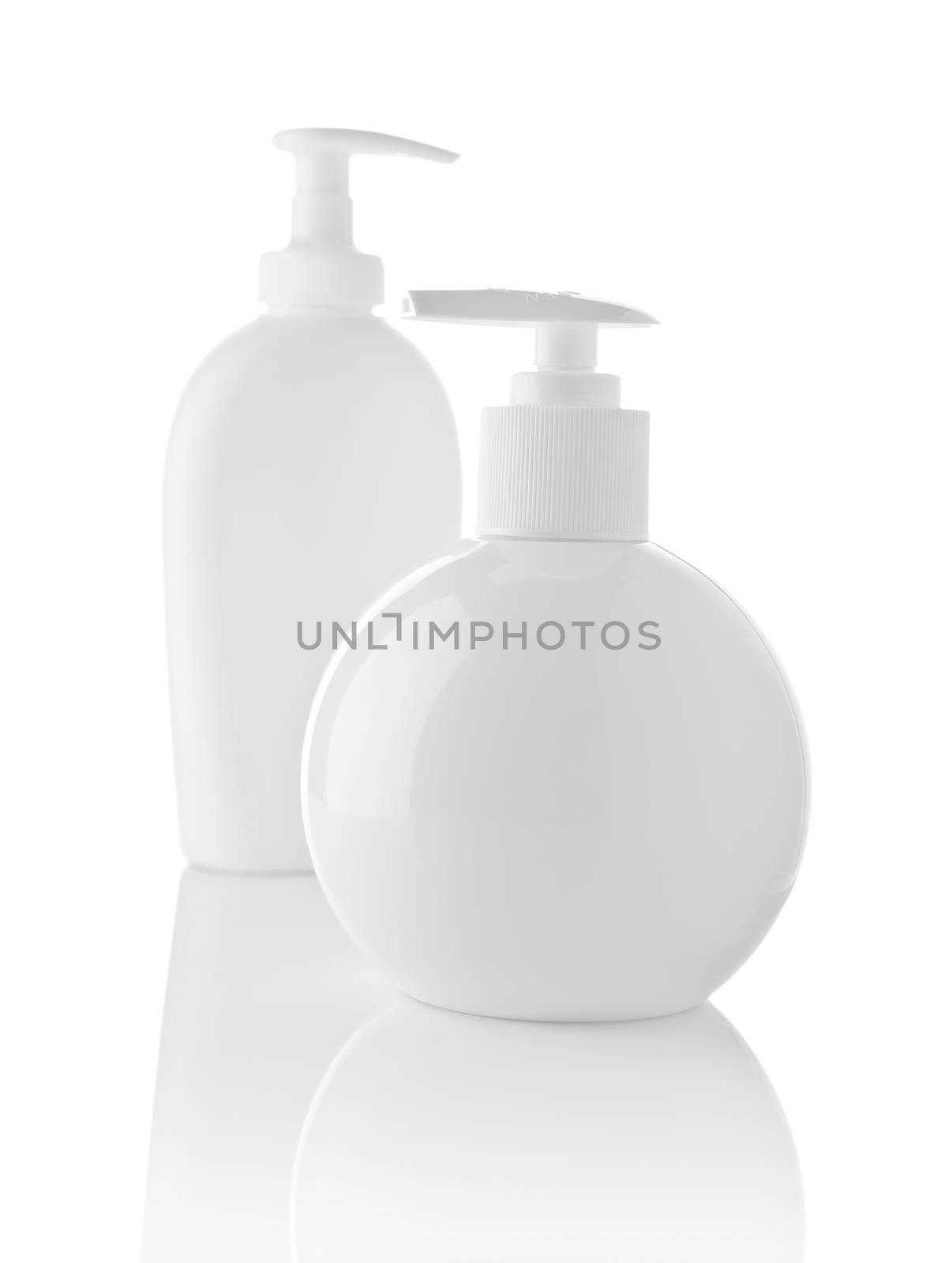 isolated white spray bottles