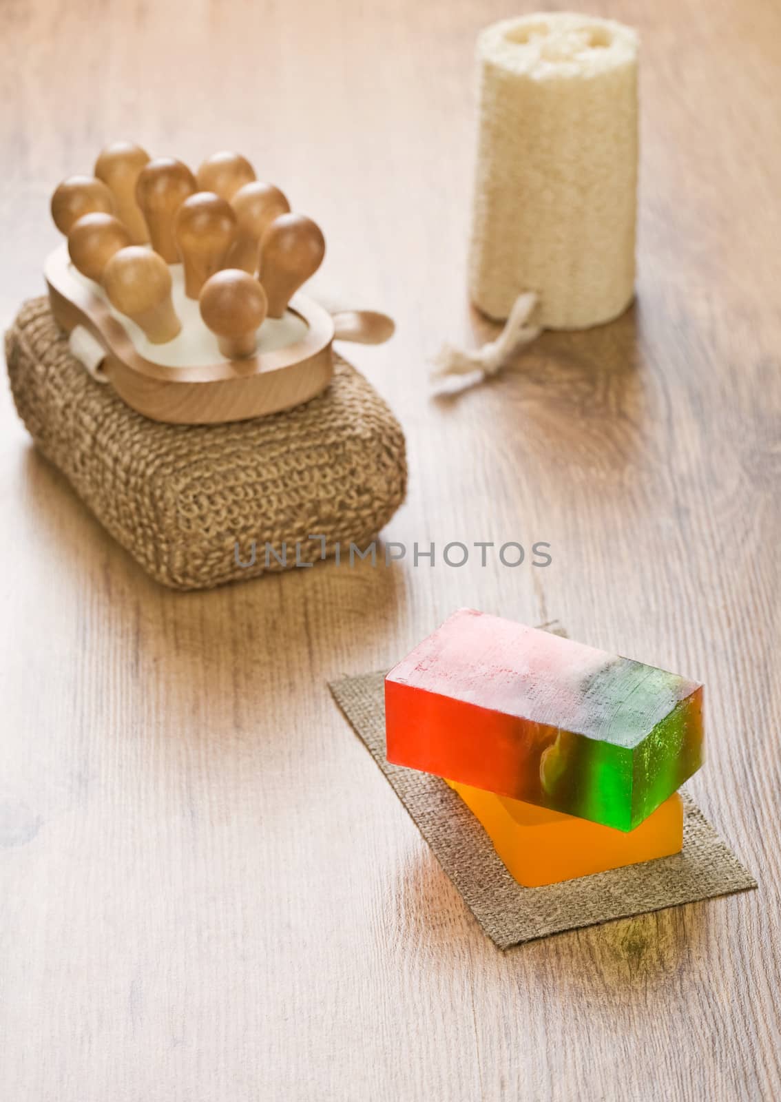 set of objects for bathing