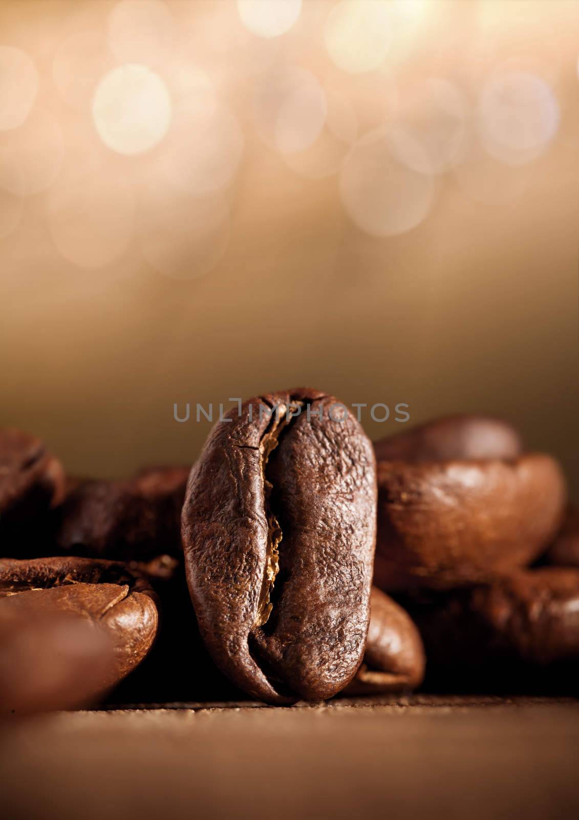 coffee beans with bokeh