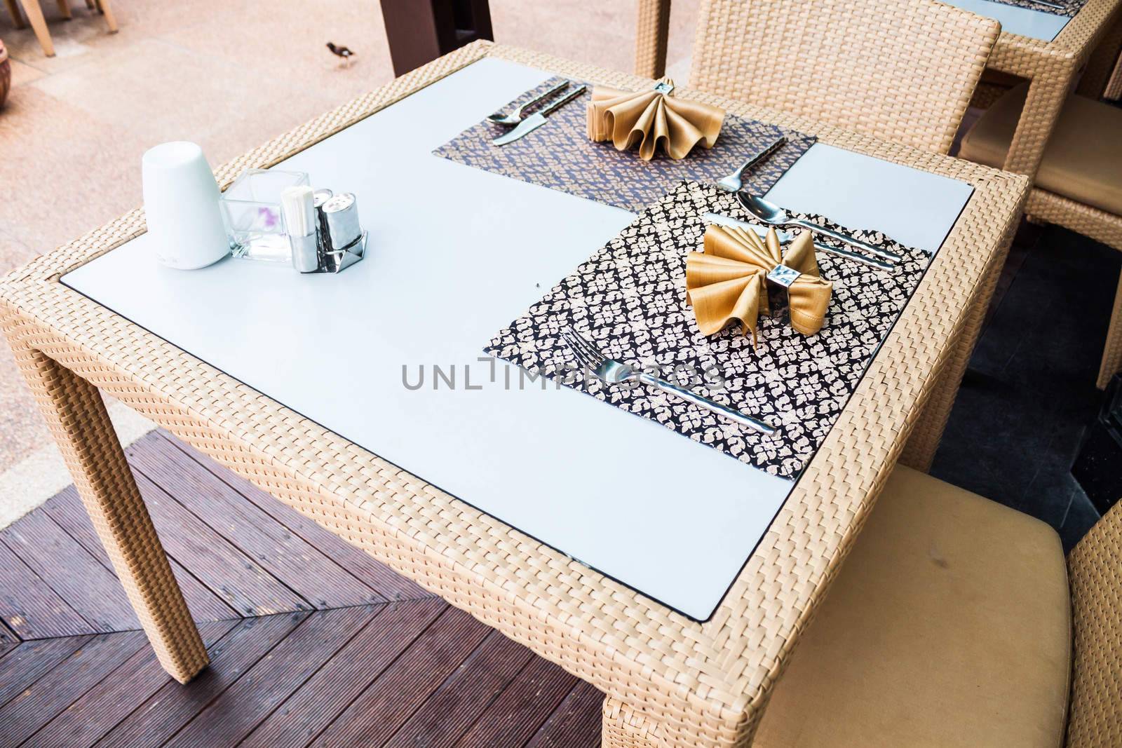 Opened air of oriental style dining table  by punsayaporn