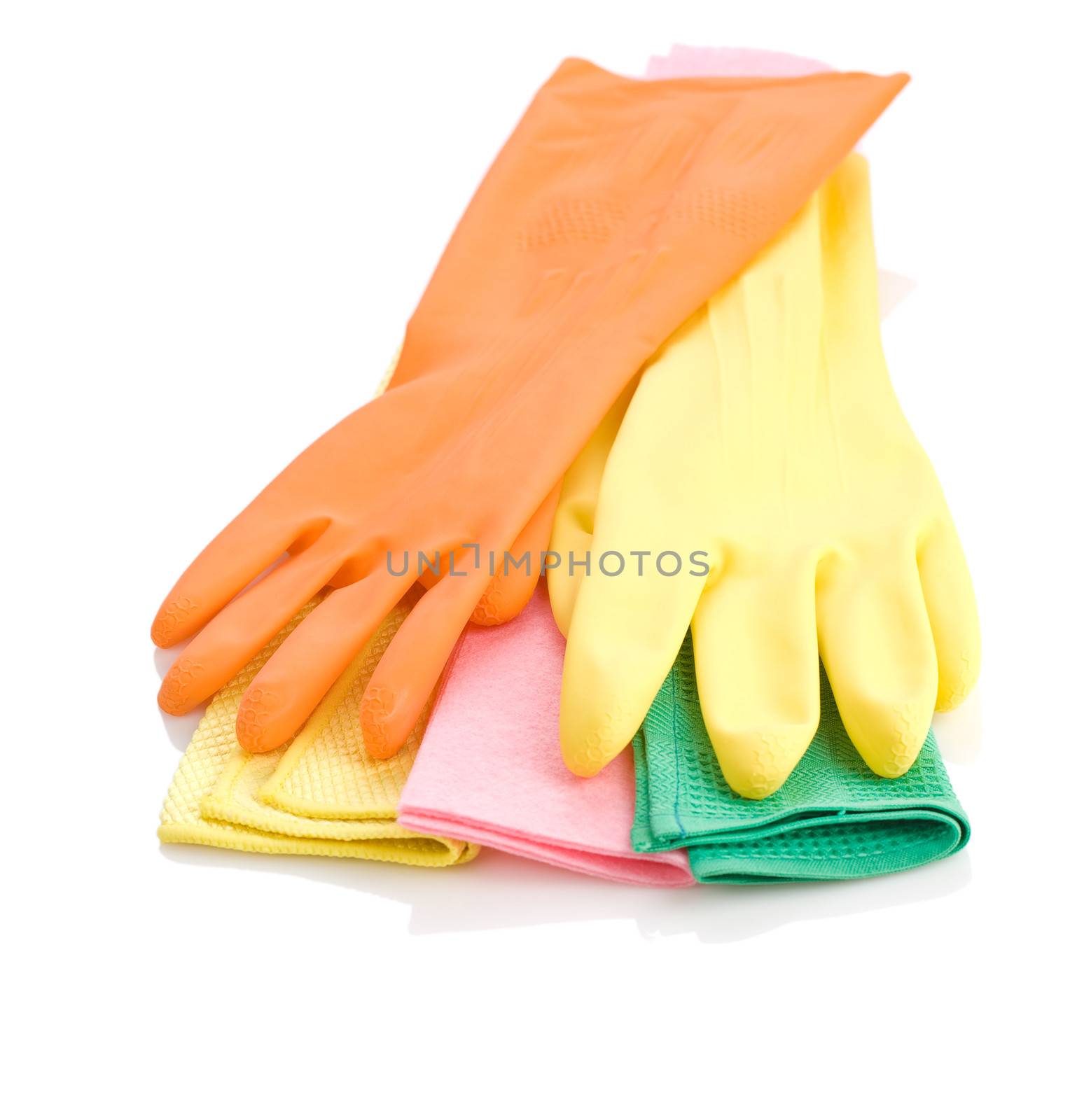 gloves and rags