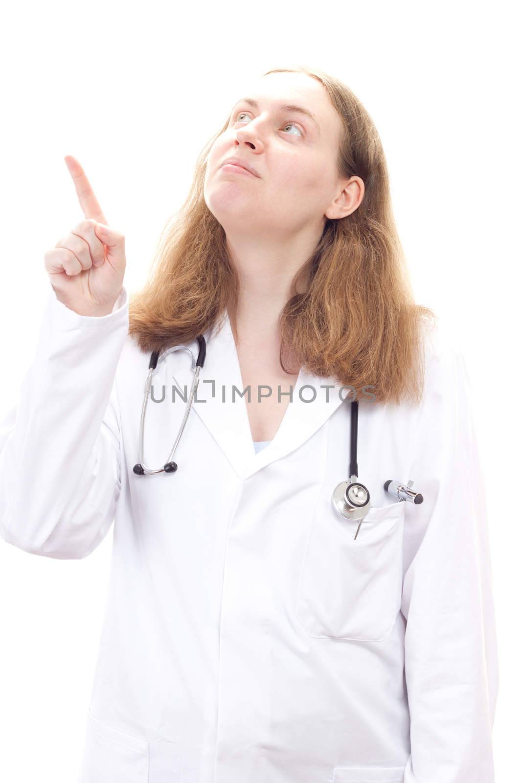 Female doctor pointing at something