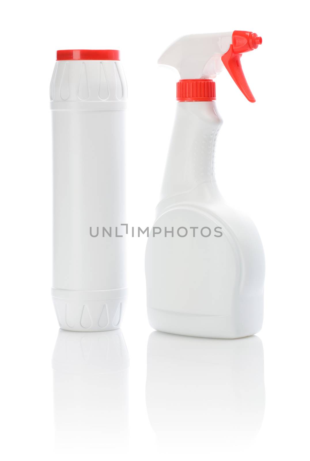 two cleaners isolated