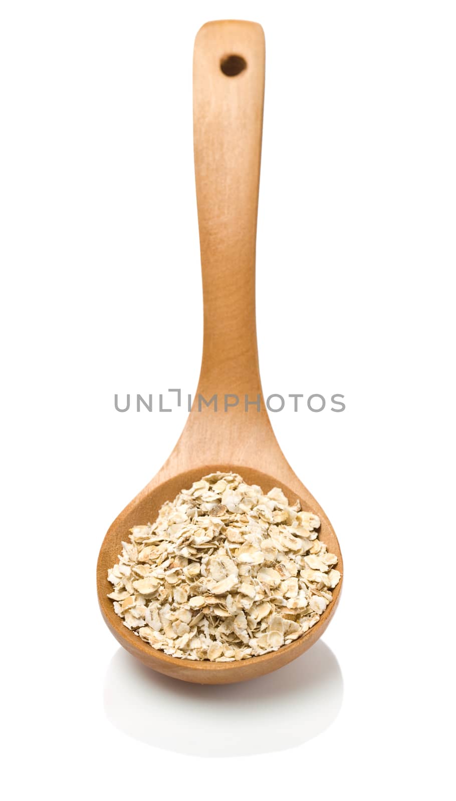 wooden spoon with cereal