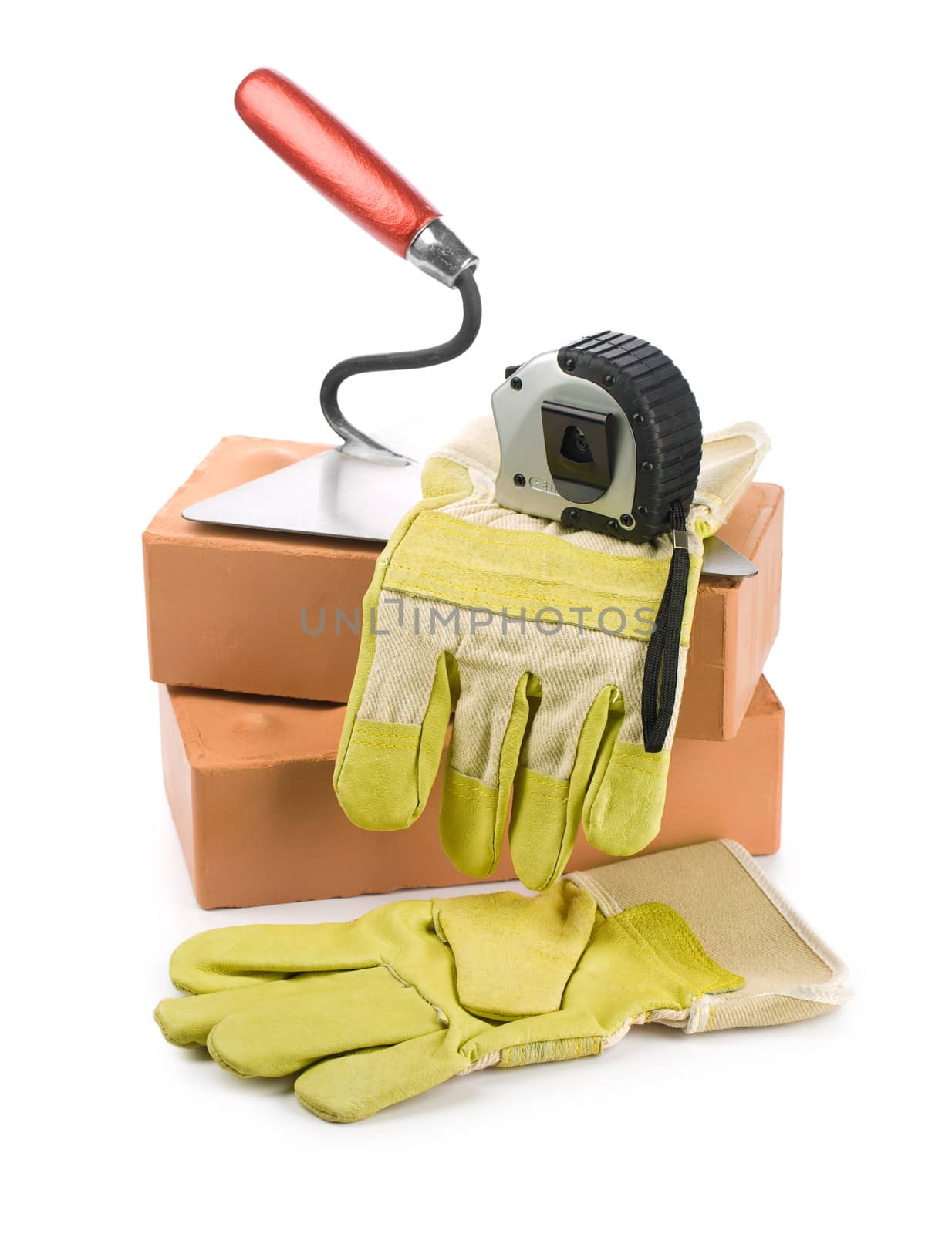working tools on bricks