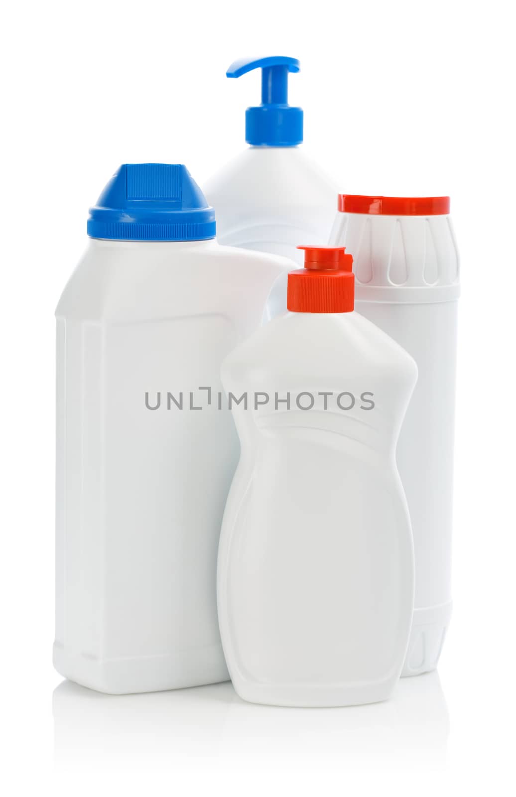 four kitchen bottles isolated