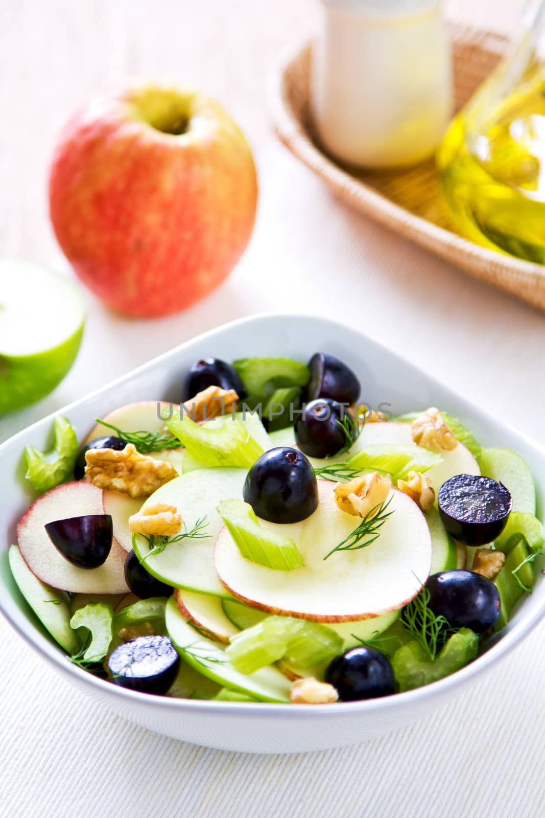 Apple with Celery, Grape and Walnut salad
