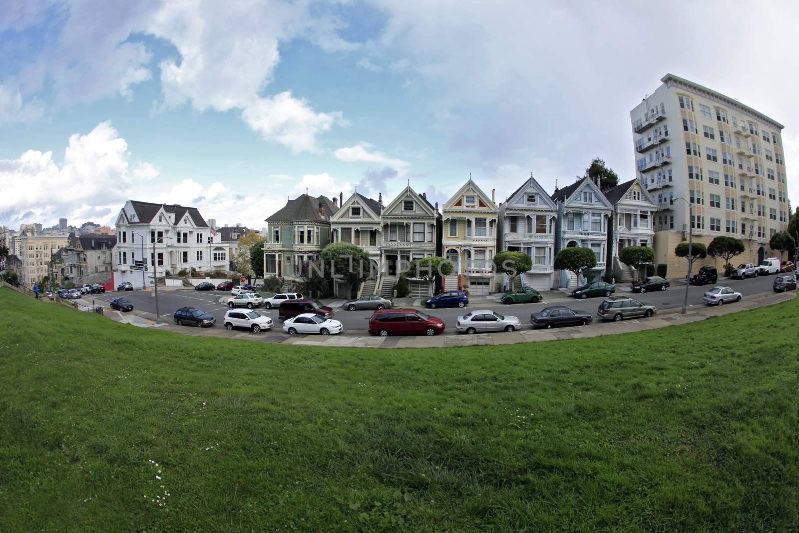 View to San Francisco with Alamo Square